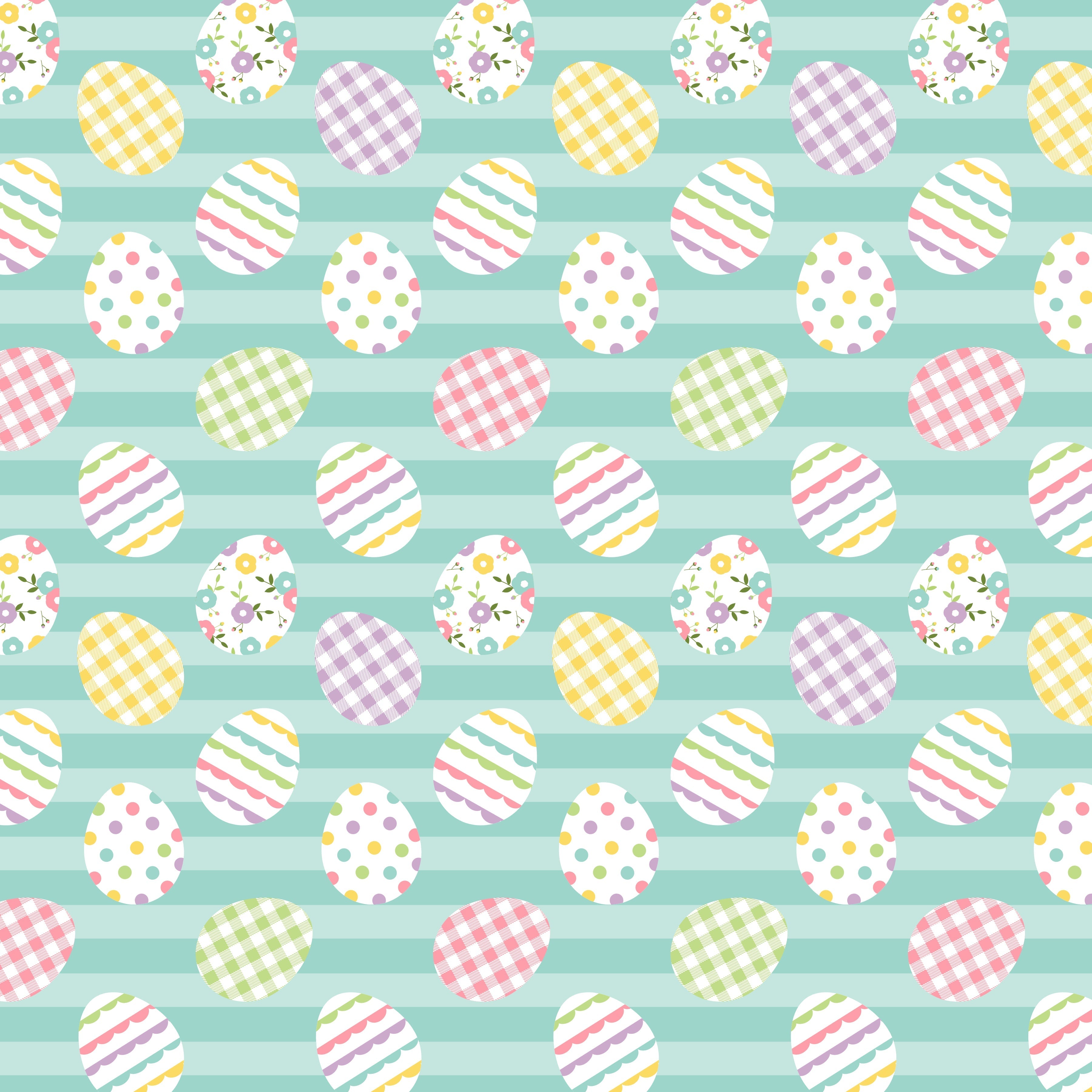 Easter Eggs on Stripes Pattern Vinyl 12" x 12" - The Vinyl Haus Main image