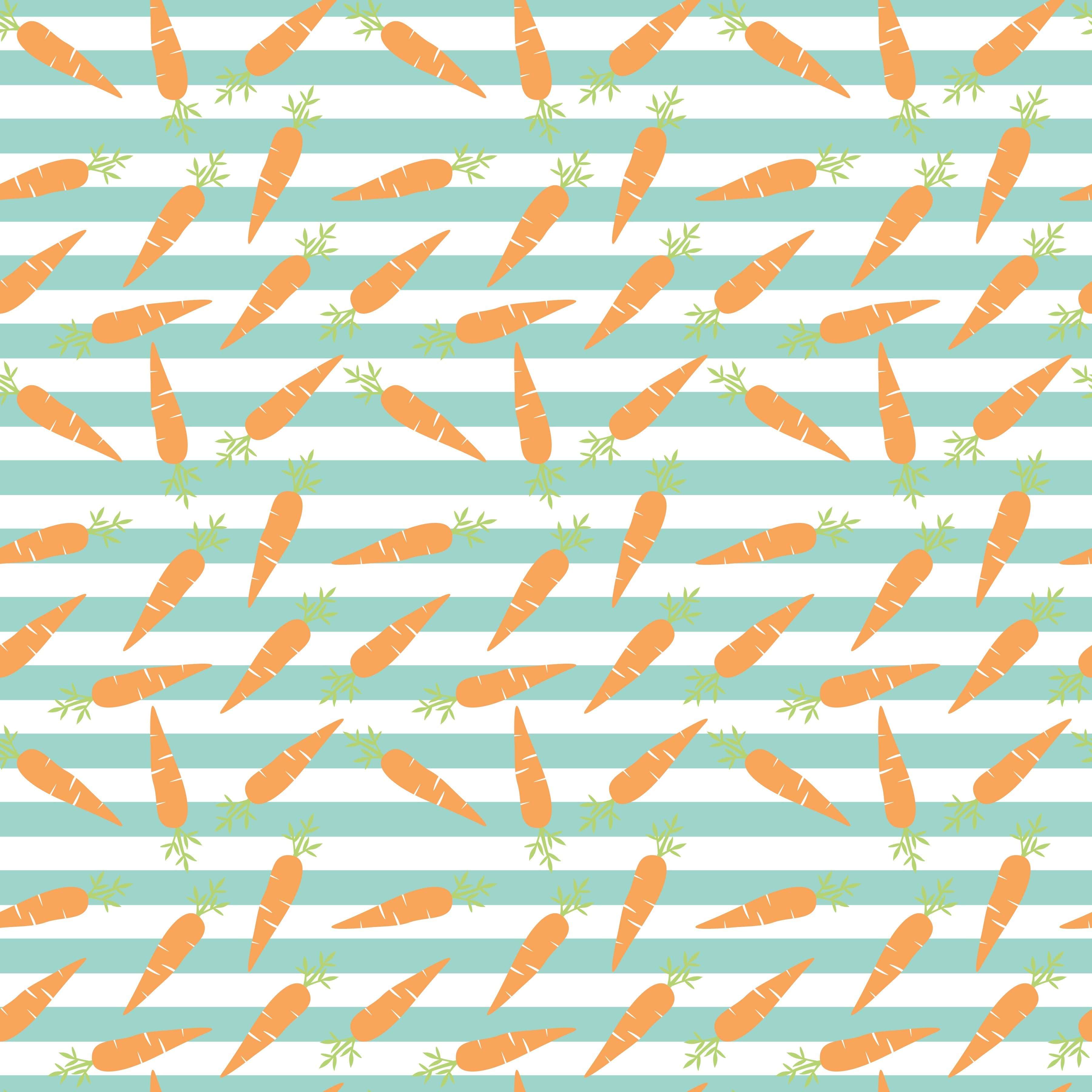 Easter Carrots on Stripes Pattern Vinyl 12" x 12" - The Vinyl Haus Main image