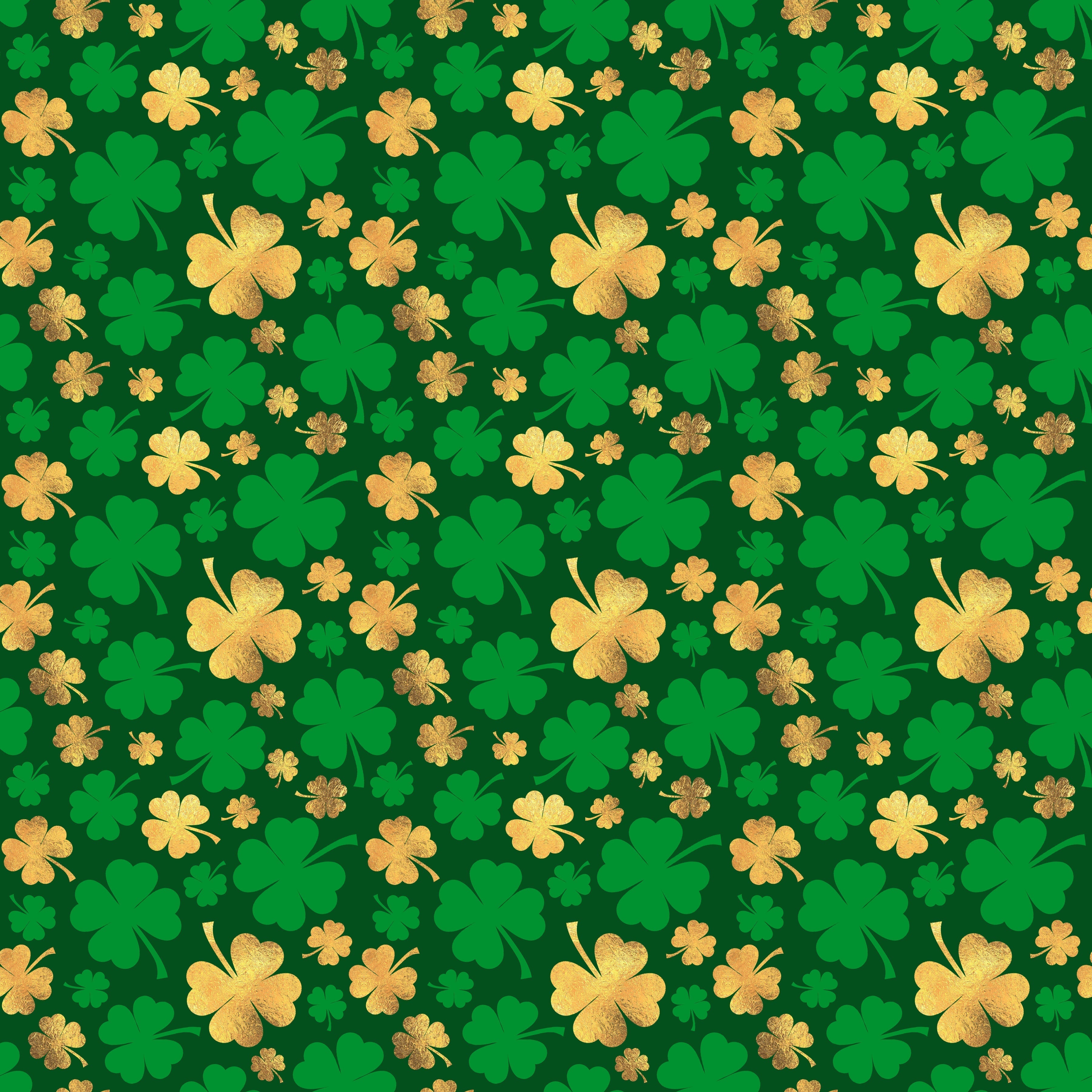 Gold and Green Shamrocks Pattern Vinyl 12" x 12" - The Vinyl Haus