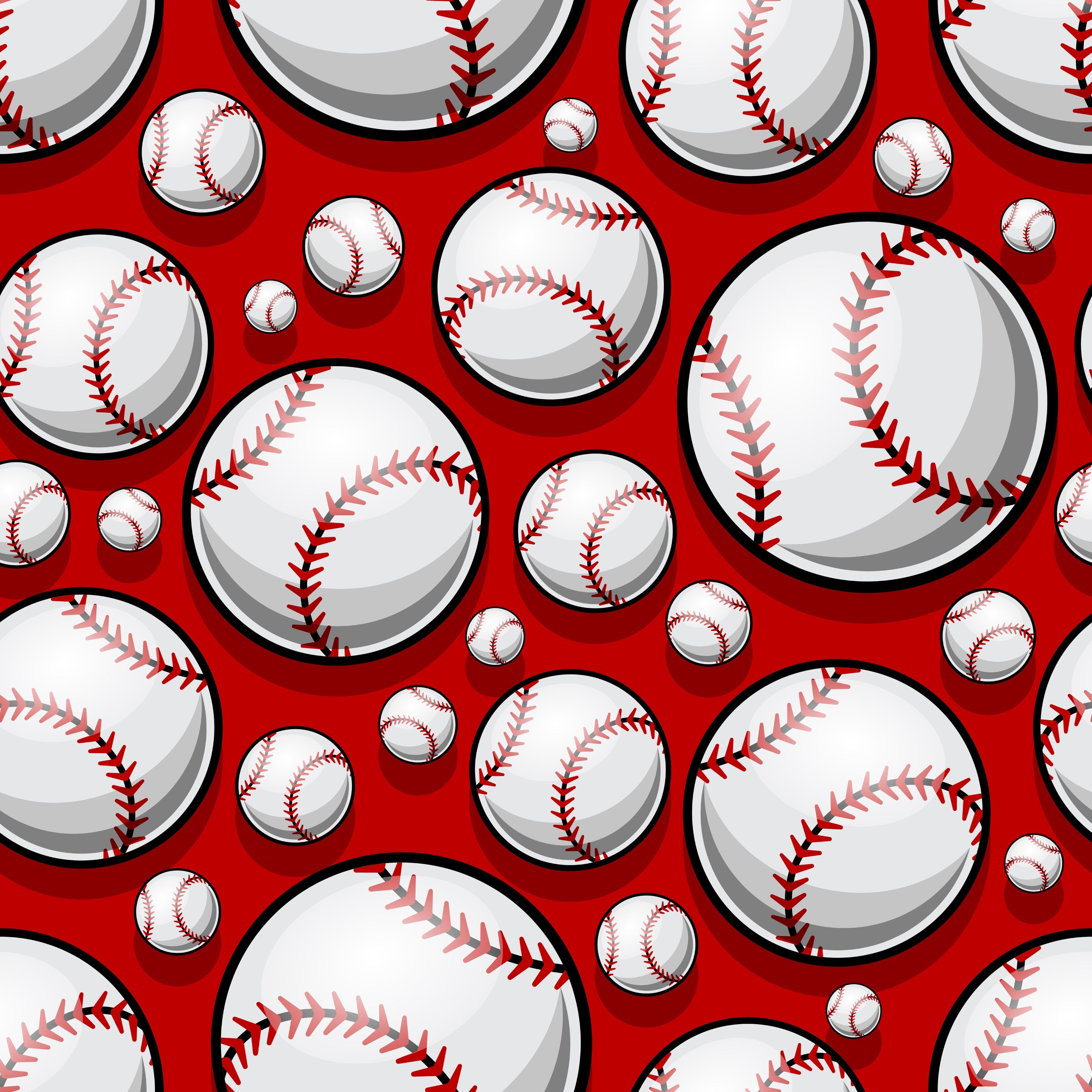 Baseball Red Background Pattern Vinyl 12" x 12" - The Vinyl Haus Main image