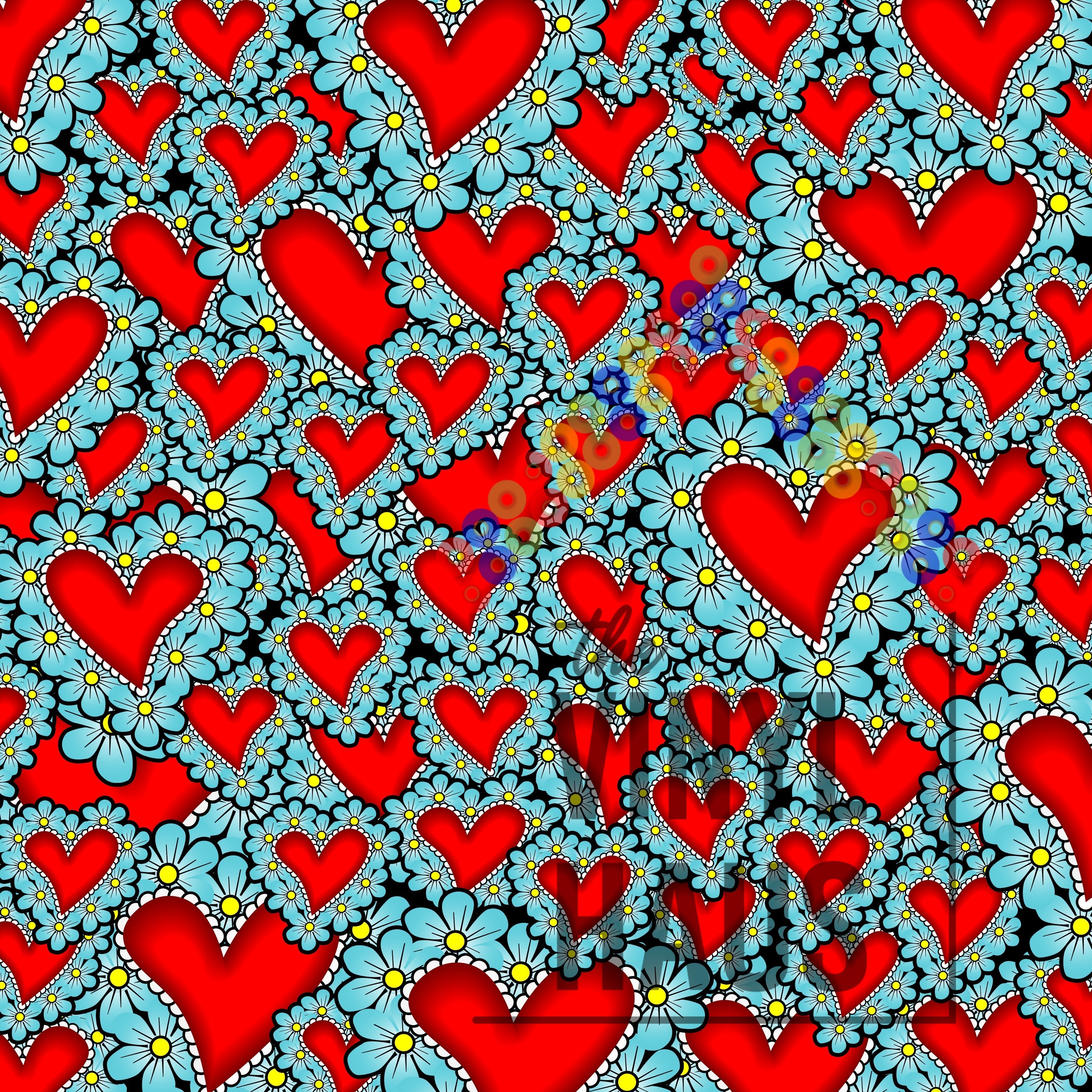 Day of the Dead Hearts Pattern Vinyl 12" x 12" - The Vinyl Haus