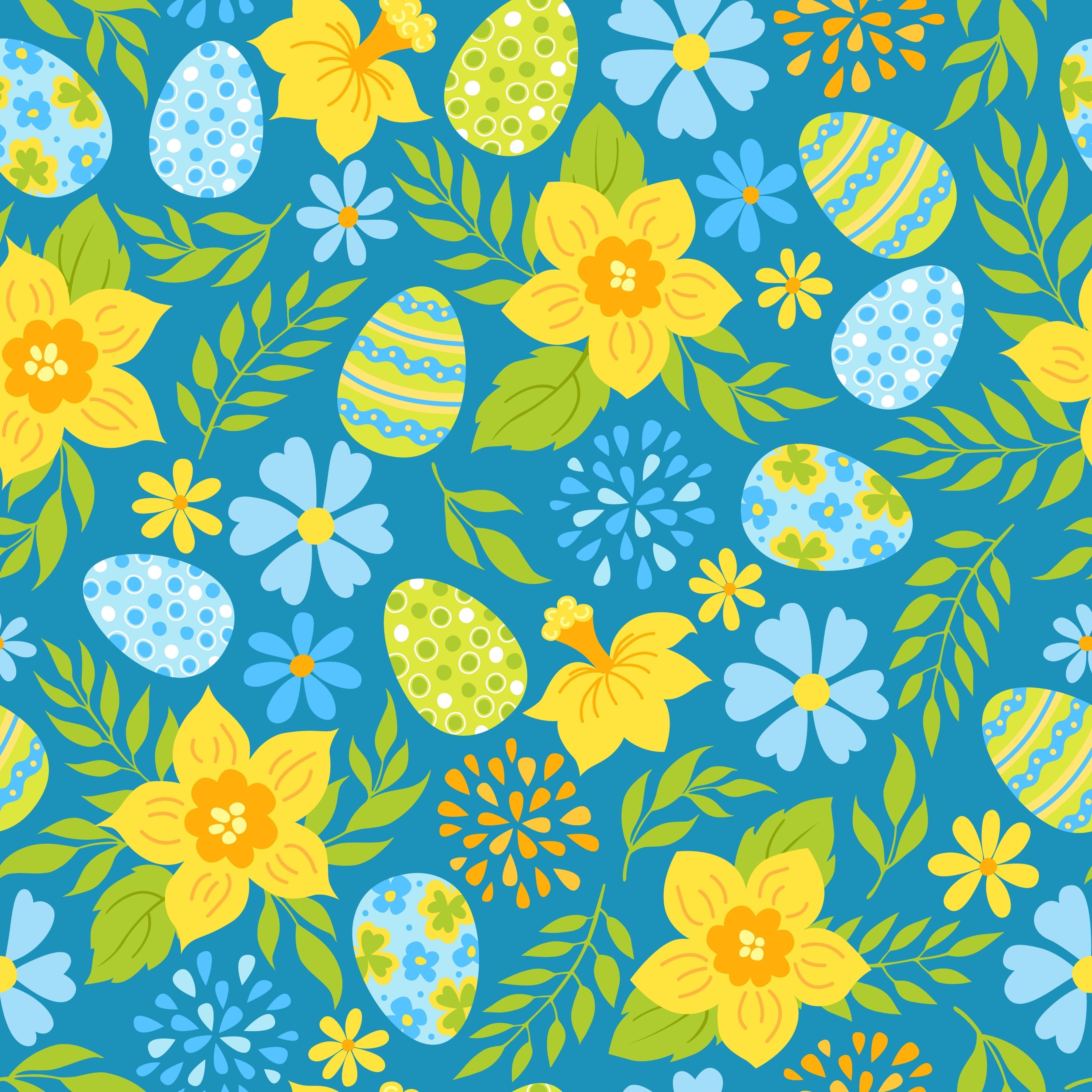 Easter Eggs and Flowers Pattern Vinyl 12" x 12" - The Vinyl Haus