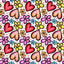 Doodle Hearts and Flowers Pattern Vinyl 12" x 12" - The Vinyl Haus