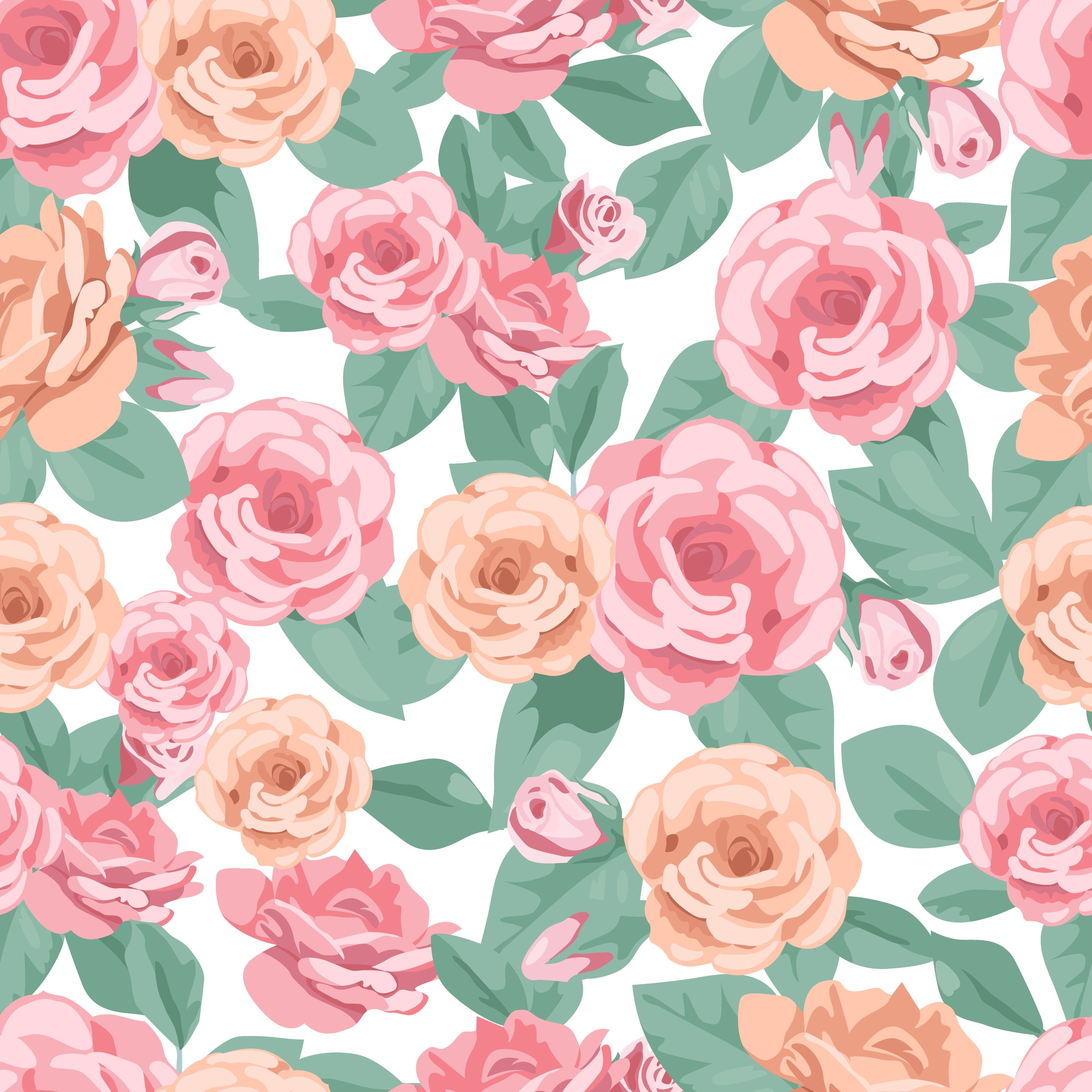 Pastel Roses Pattern Vinyl 12" x 12" - The Vinyl Haus Main image