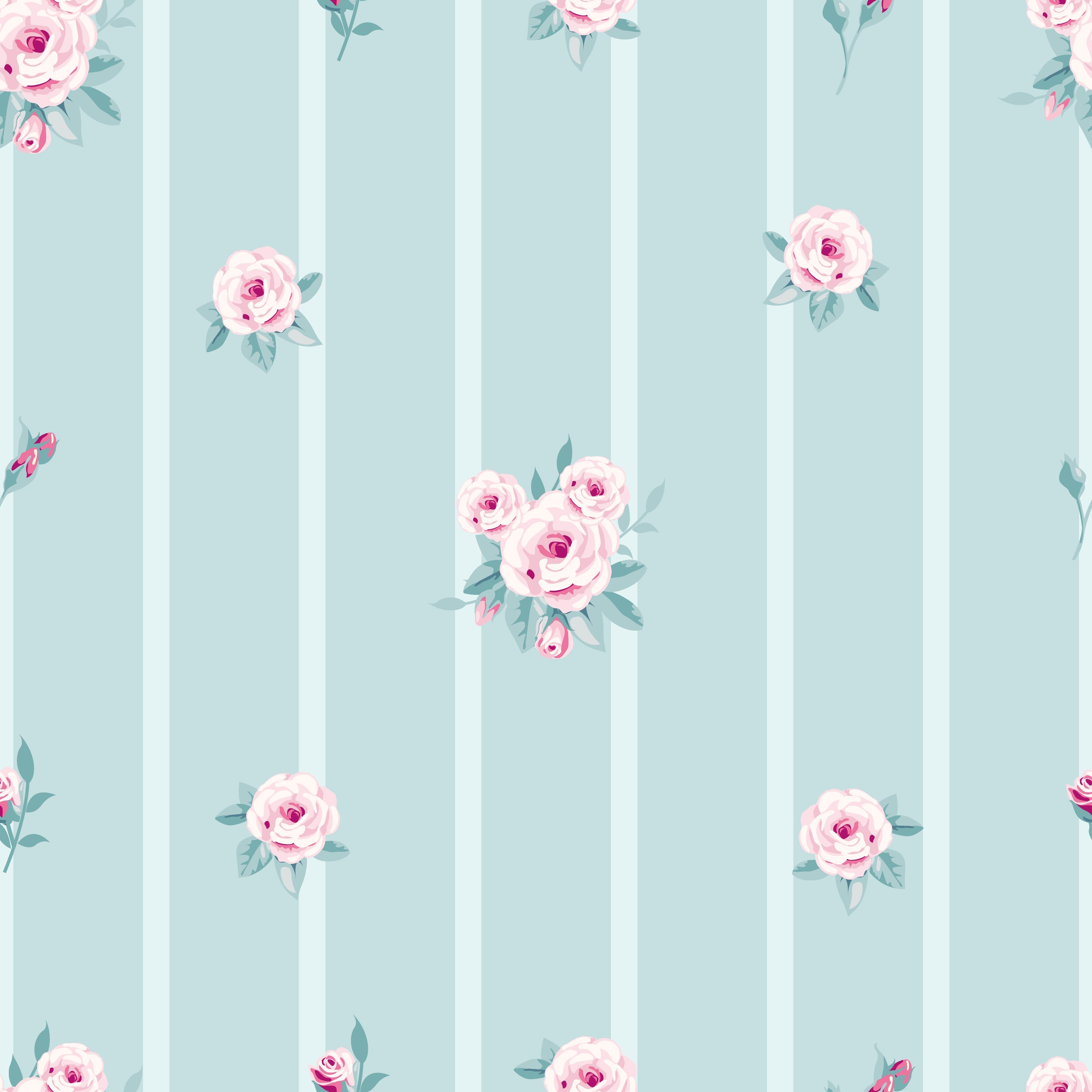 Pastel Roses with Stripes Pattern Vinyl 12" x 12" - The Vinyl Haus Main image