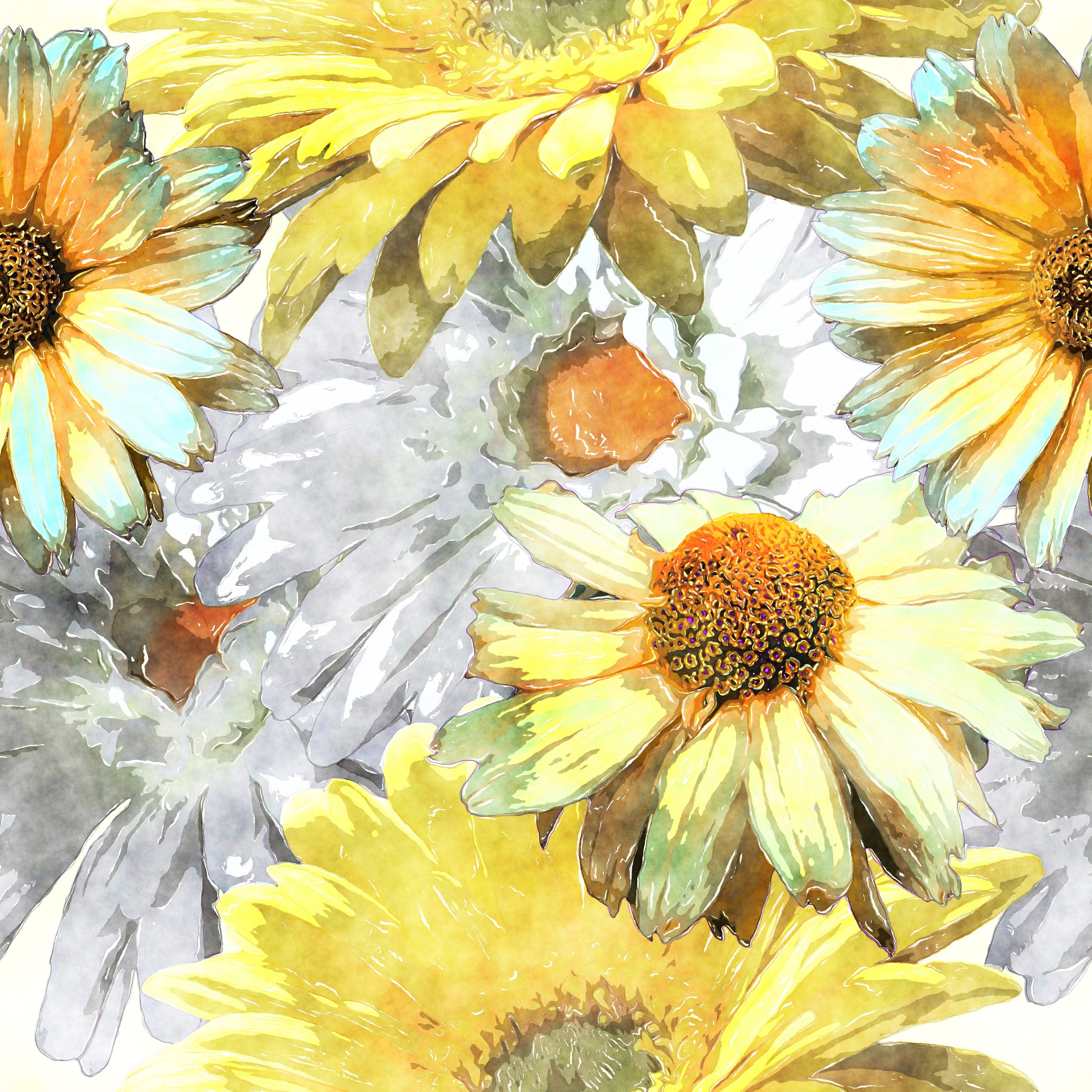 Large Daisies Pattern Vinyl 12" x 12" - The Vinyl Haus Main image