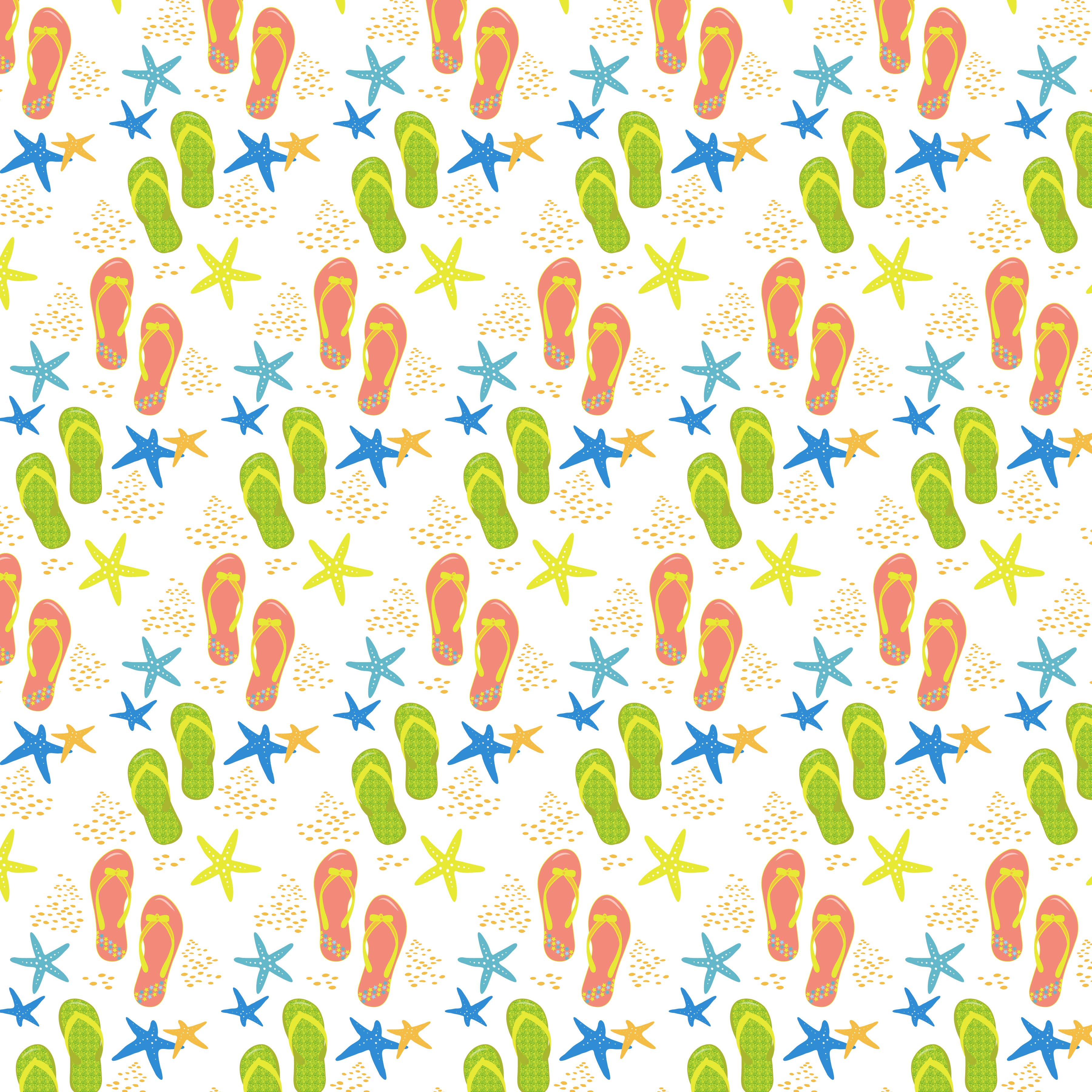 Flip Flops and Starfish Pattern Vinyl 12" x 12" - The Vinyl Haus Main image