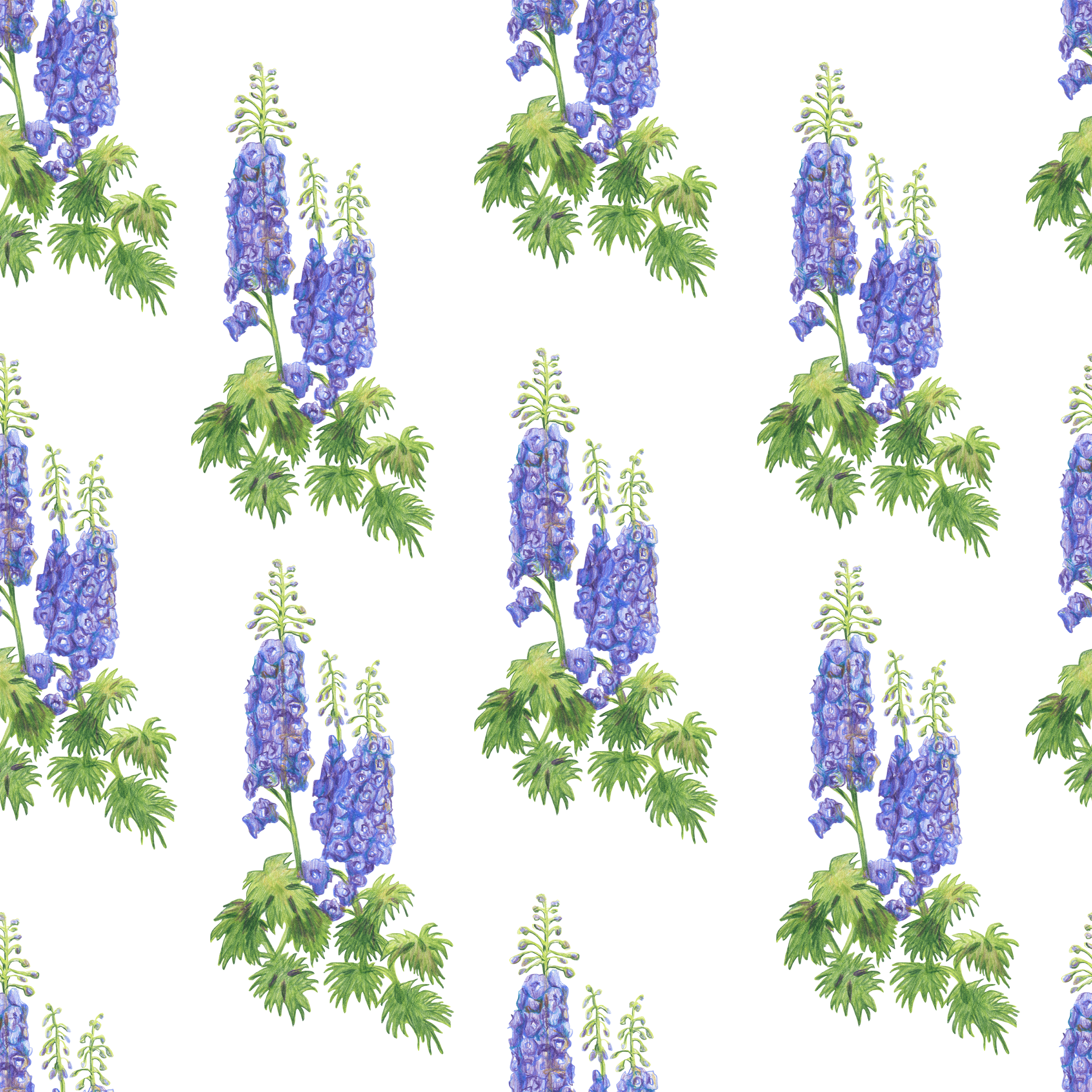 Blue Wildflowers Pattern Vinyl 12" x 12" - The Vinyl Haus Main image