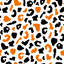 Orange and Black Halloween Cheetah Pattern Vinyl 12" x 12" - The Vinyl Haus