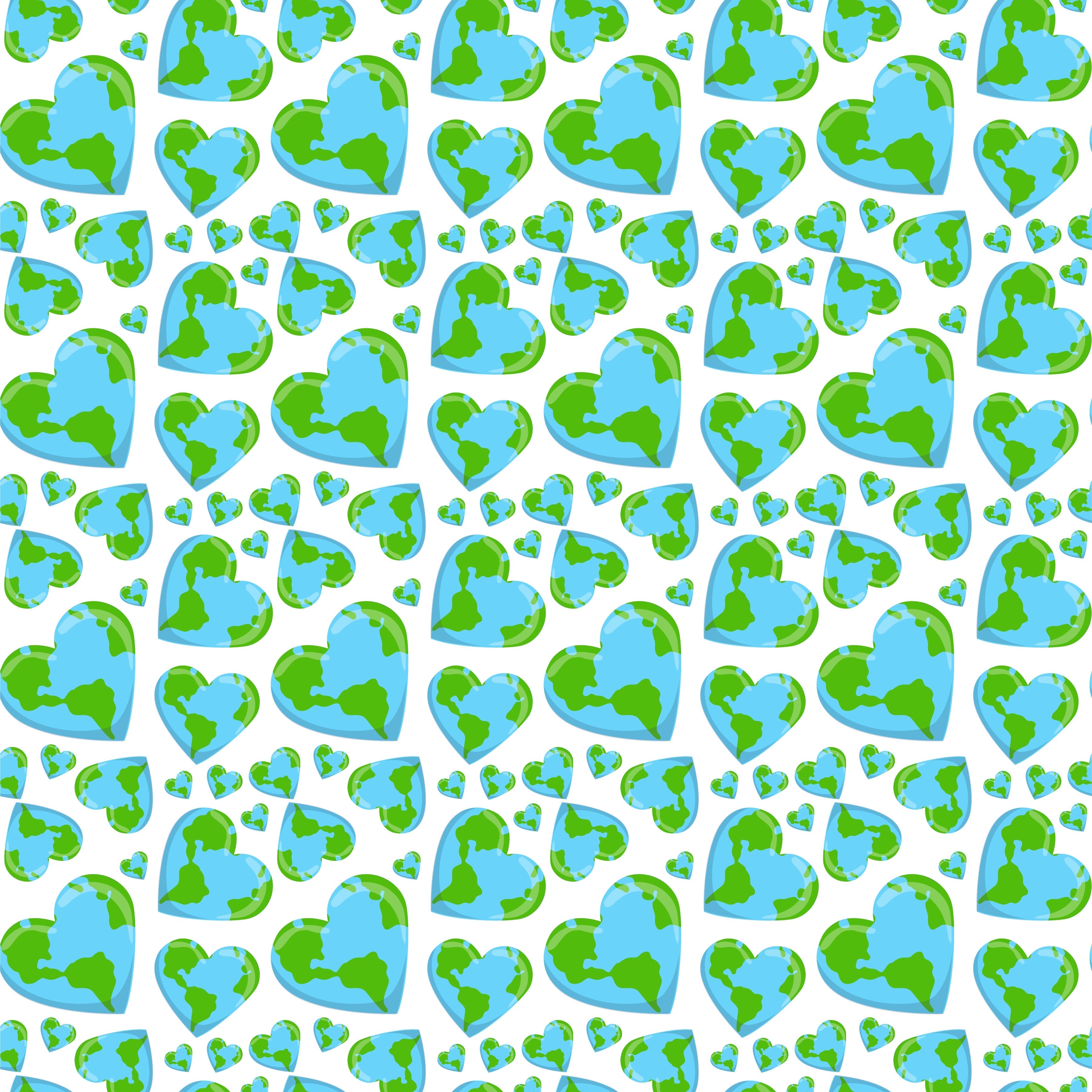 Earth Day Hearts Pattern Vinyl 12" x 12" - The Vinyl Haus Main image