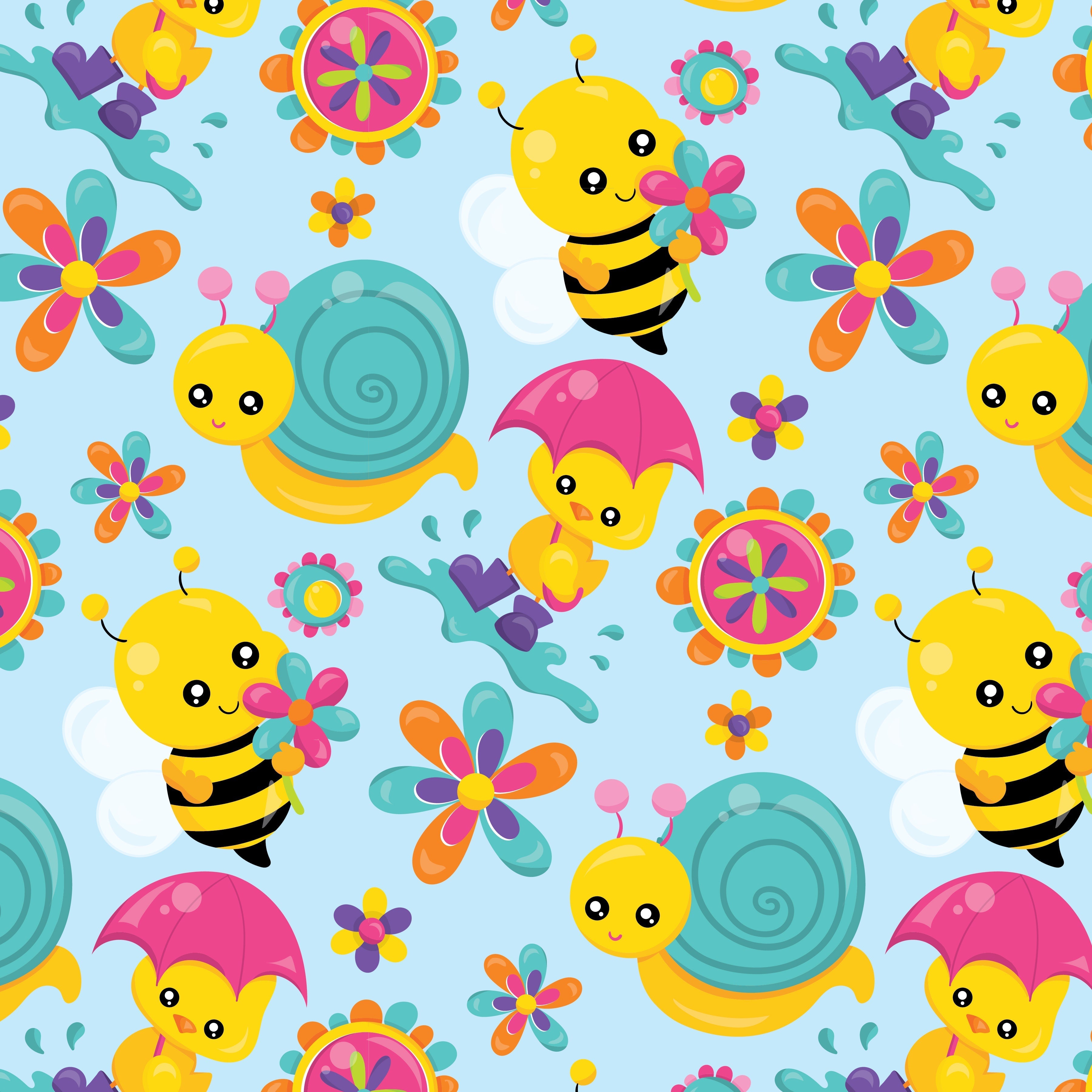 Spring Creatures Pattern Vinyl 12" x 12" - The Vinyl Haus Main image