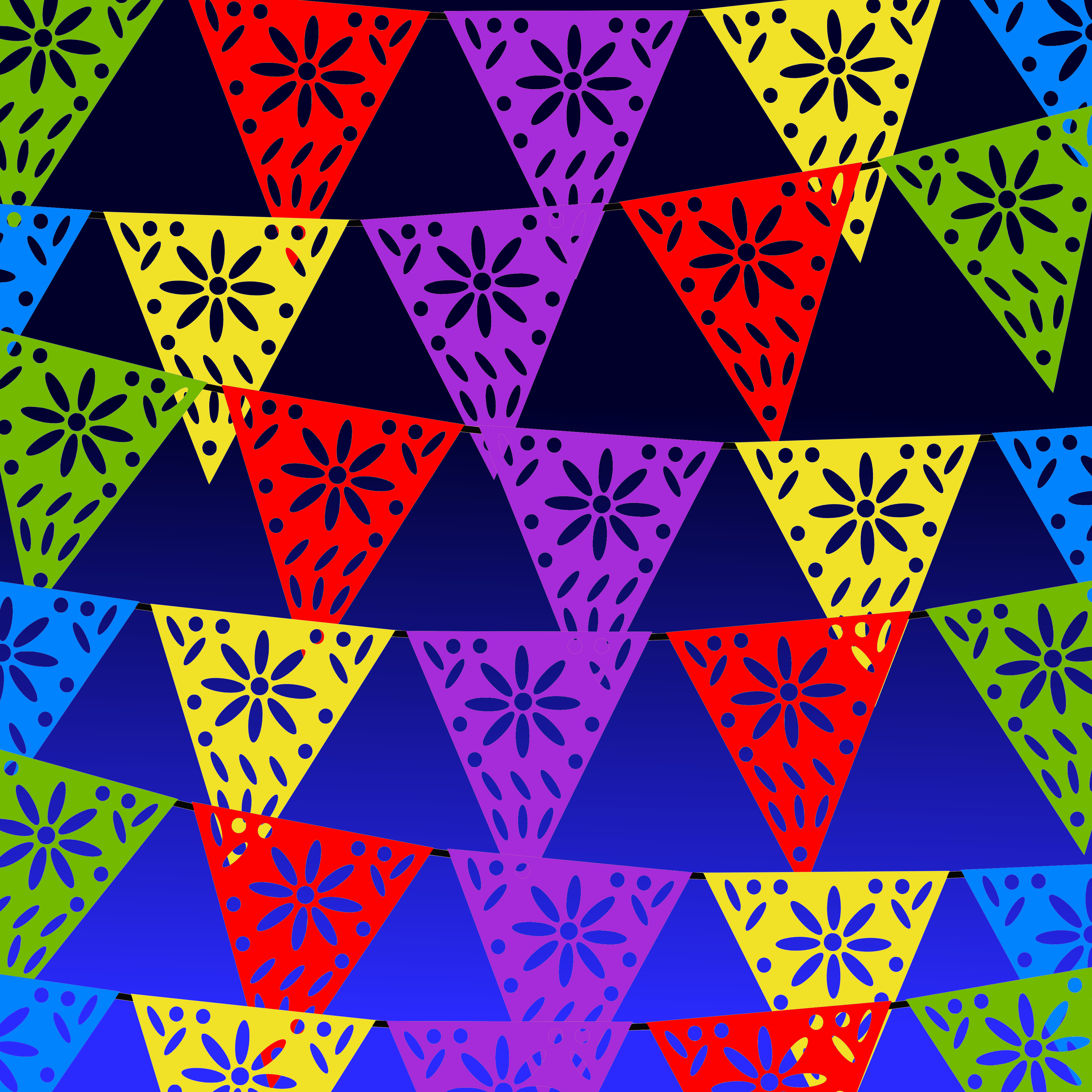 Mexican Party Pennants Pattern Vinyl 12" x 12" - The Vinyl Haus Main image
