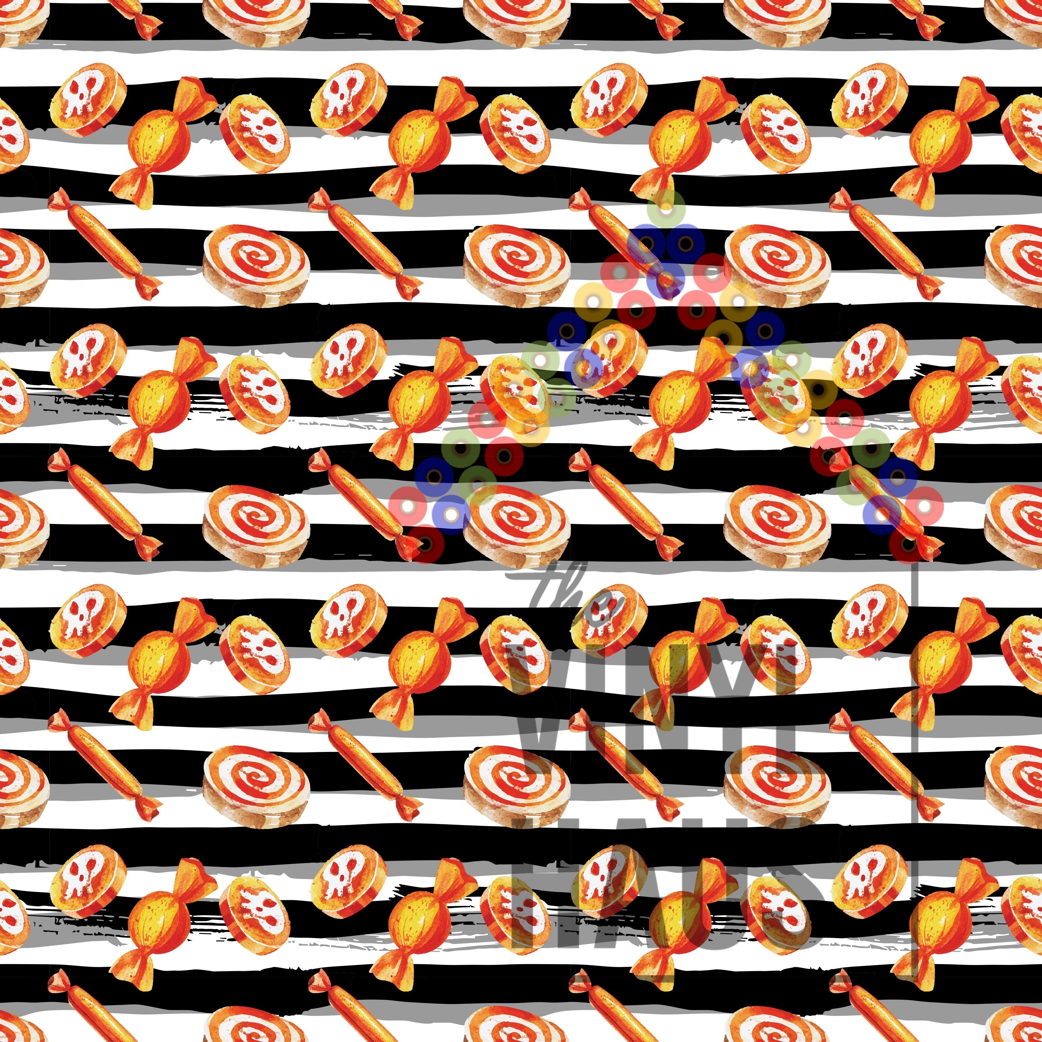 Stripe Halloween Candy Pattern Vinyl 12" x 12" - The Vinyl Haus Main image