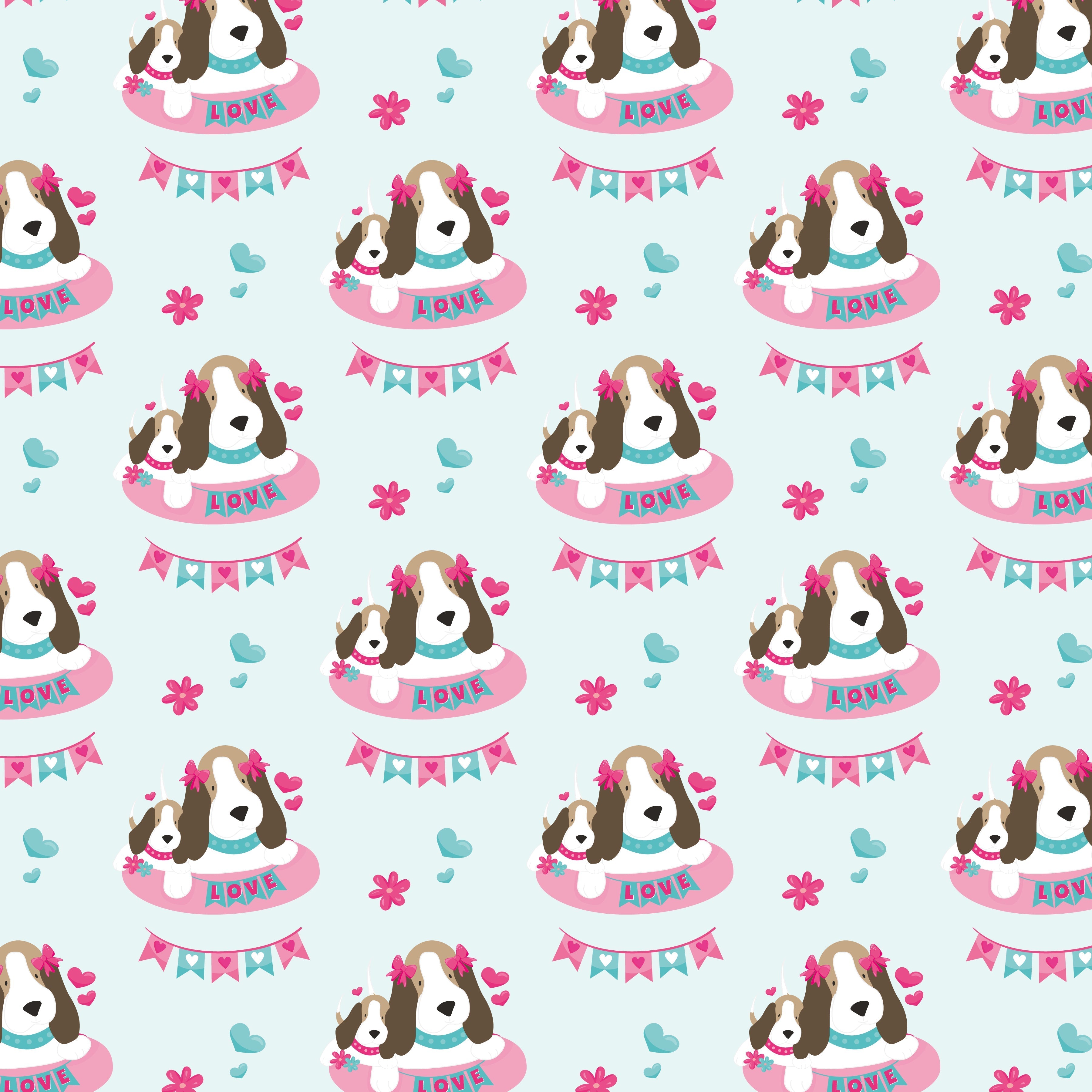 Mother and Baby Dogs Pattern Vinyl 12" x 12" - The Vinyl Haus Main image