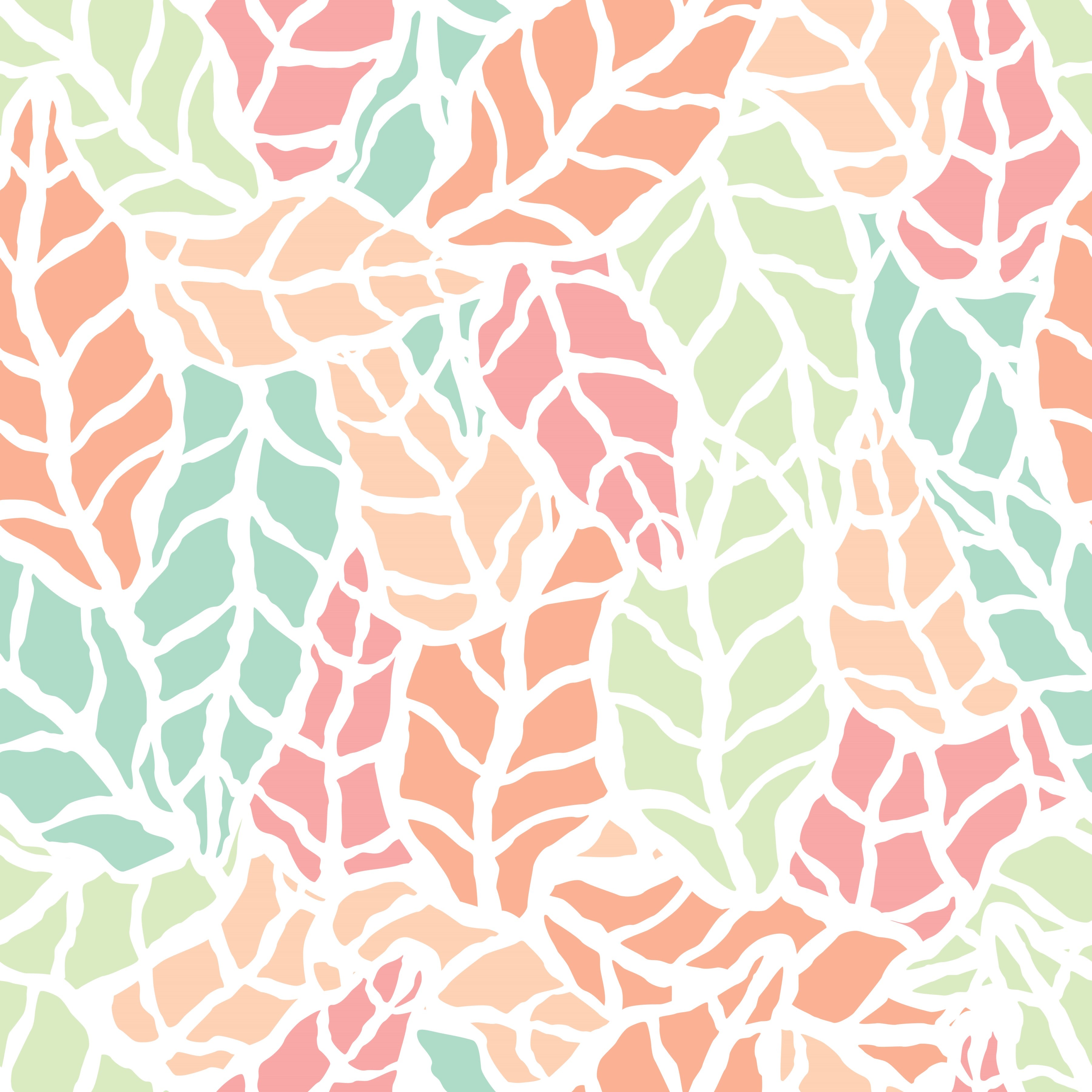 Abstract Leaves Pastel Colors Pattern Vinyl 12" x 12" - The Vinyl Haus Main image