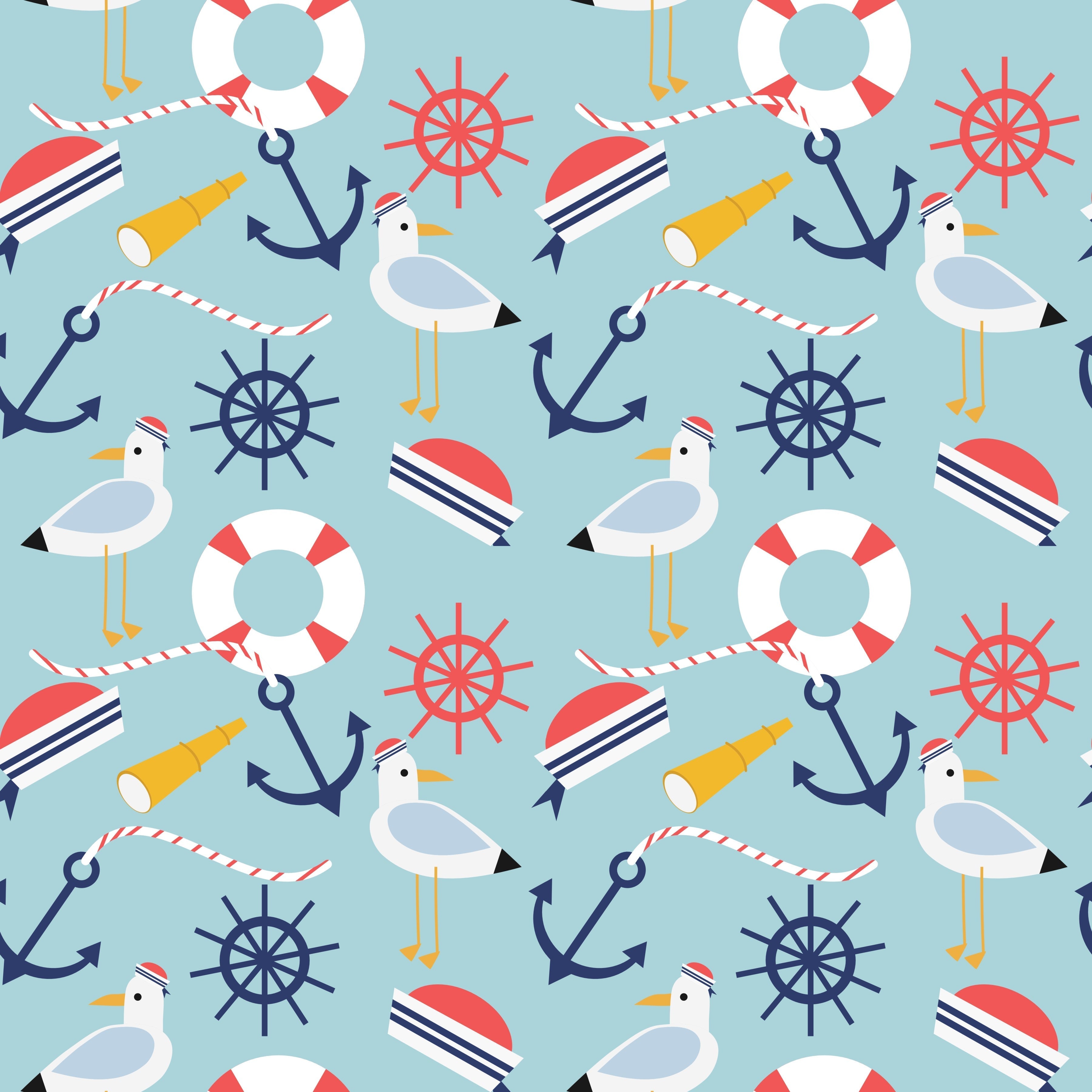 All Things Nautical Pattern Vinyl 12" x 12" - The Vinyl Haus Main image