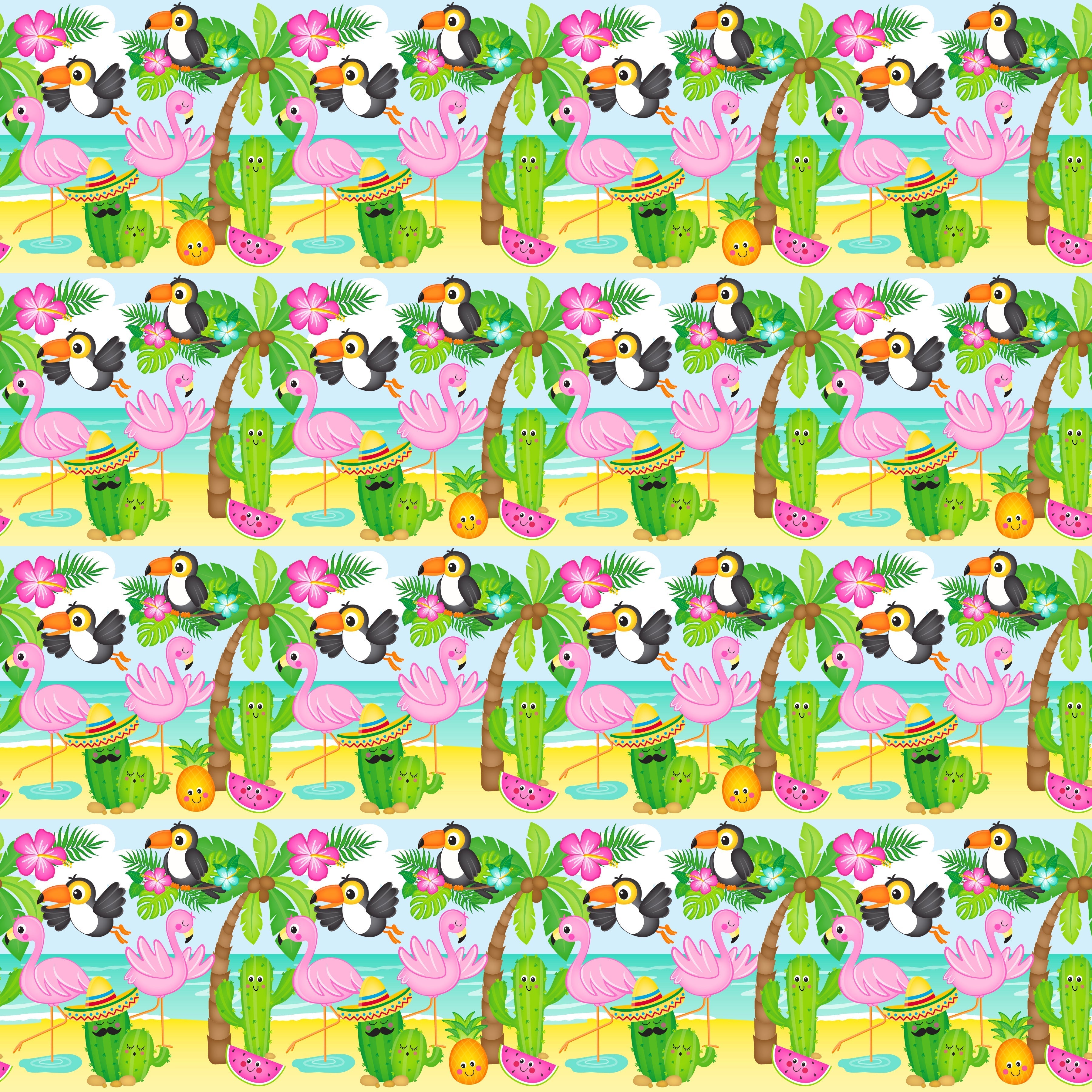 Tropical Friends Pattern Vinyl 12" x 12" - The Vinyl Haus Main image