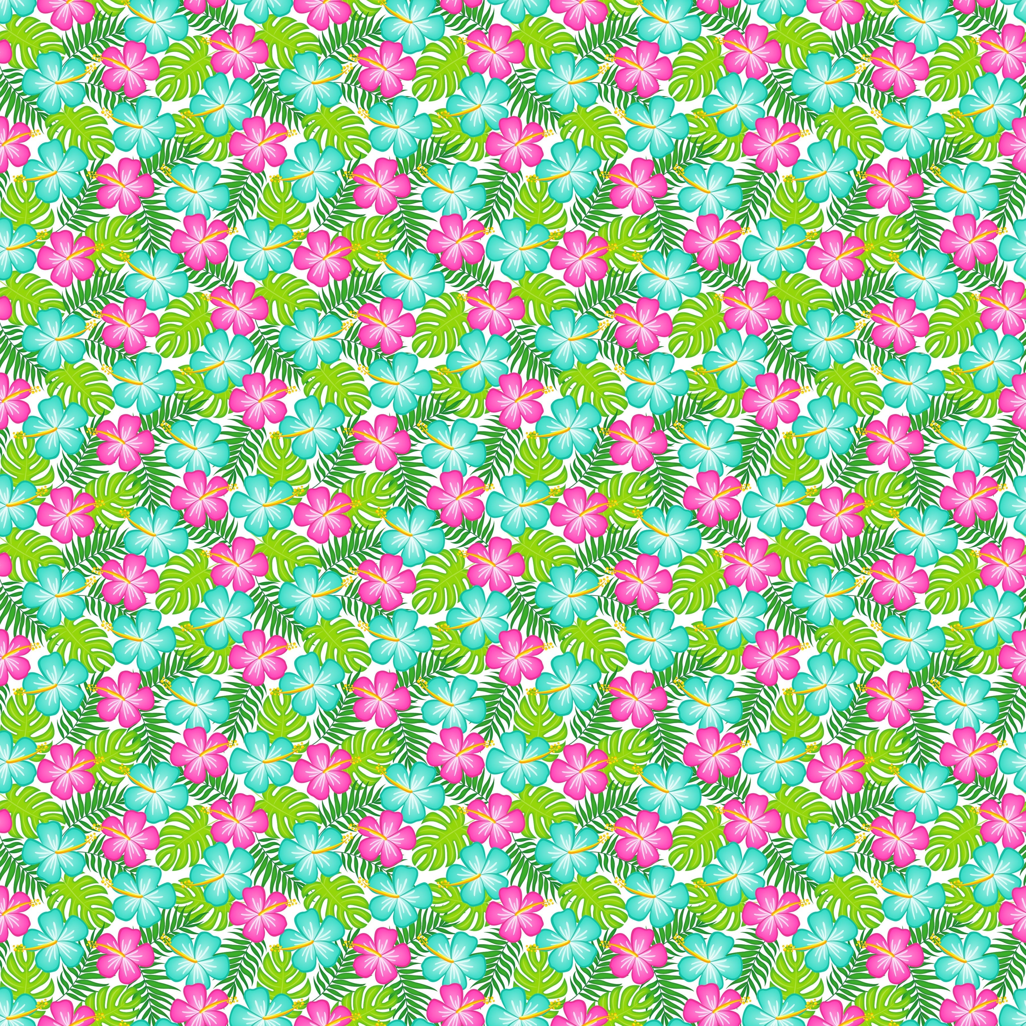 Tropical Hibiscus Pattern Vinyl 12" x 12" - The Vinyl Haus