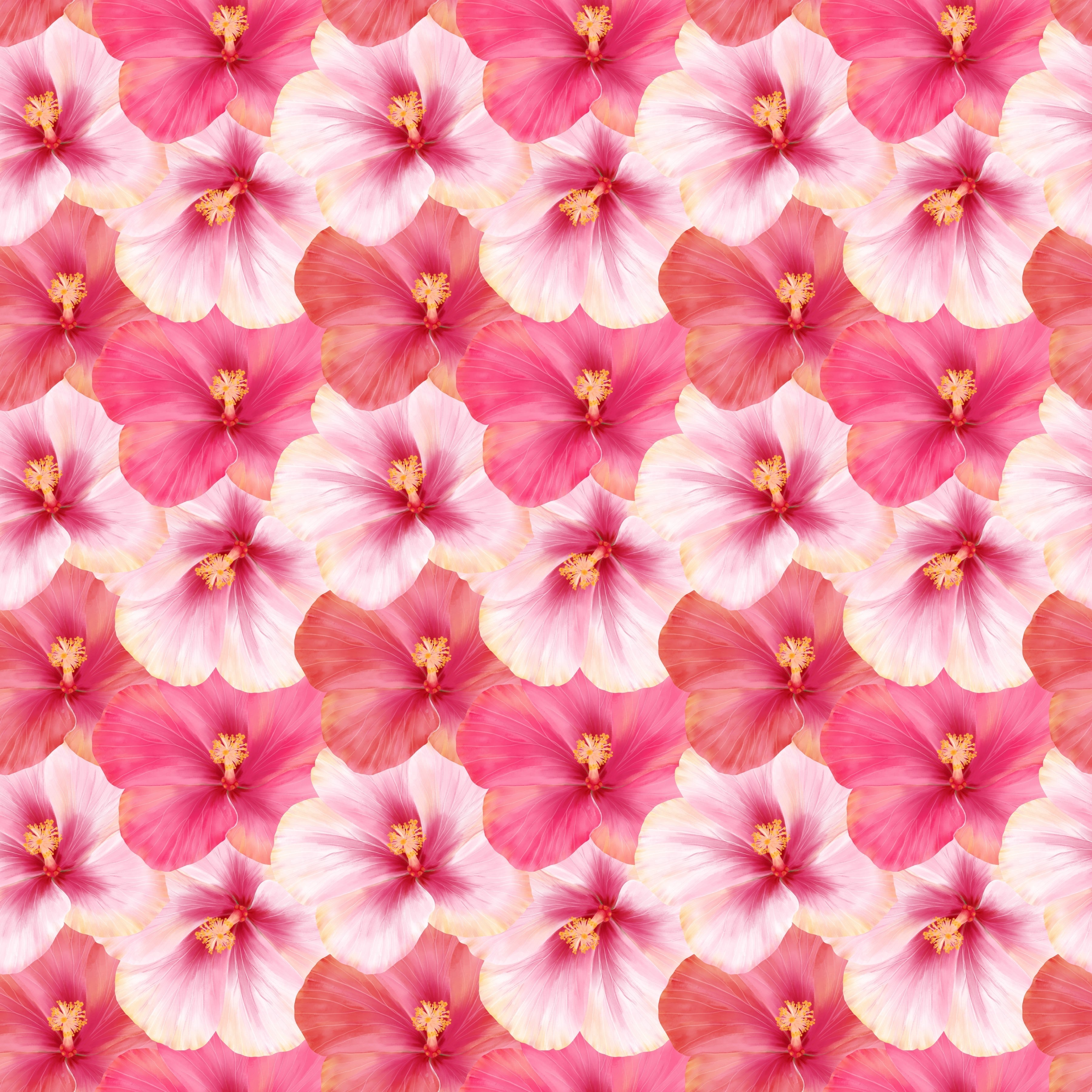 Hibiscus Collage Medium Pattern Vinyl 12" x 12" - The Vinyl Haus