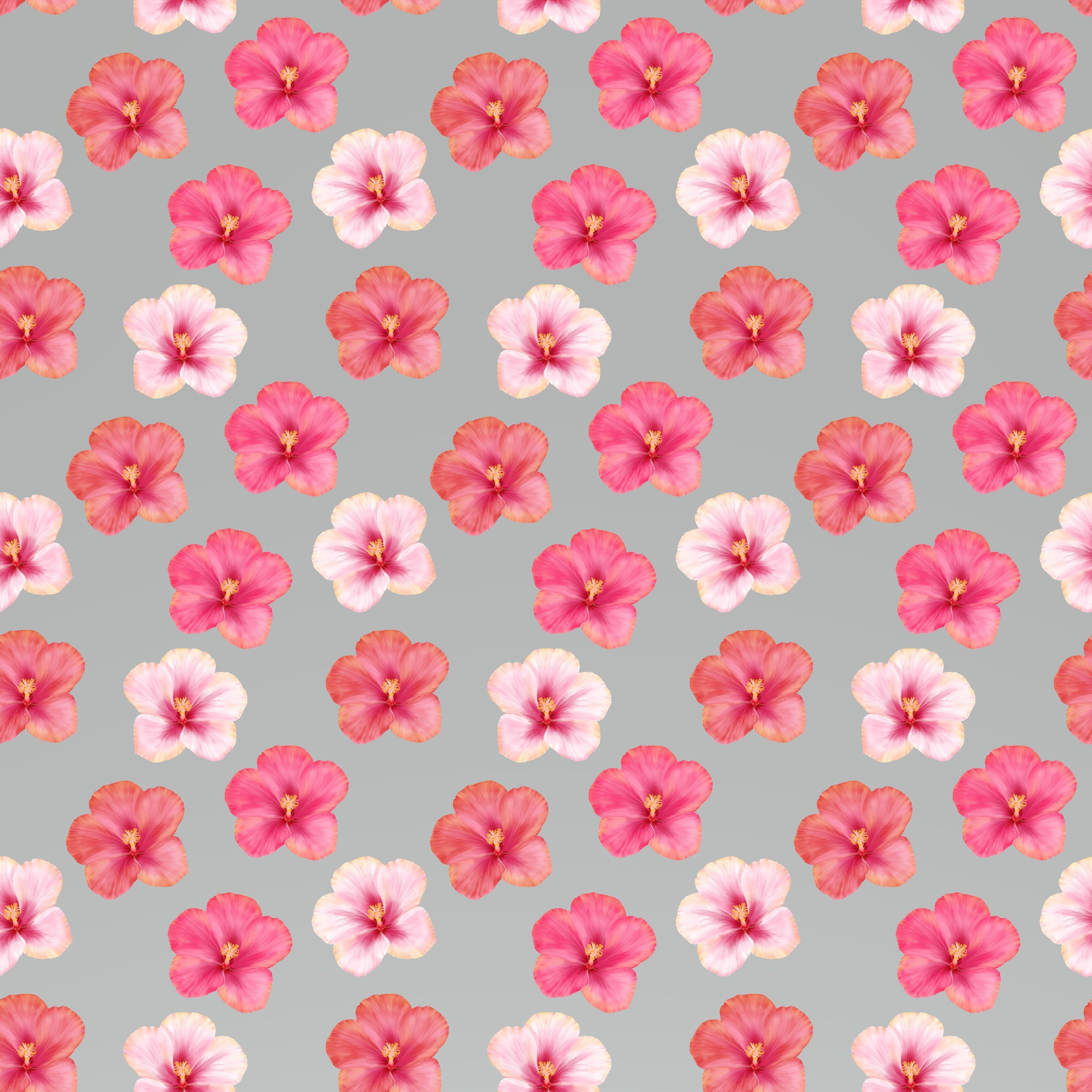 Hibiscus Collage Small Pattern Vinyl 12" x 12" - The Vinyl Haus