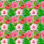 Hibiscus and Palms Small Pattern Vinyl 12" x 12" - The Vinyl Haus