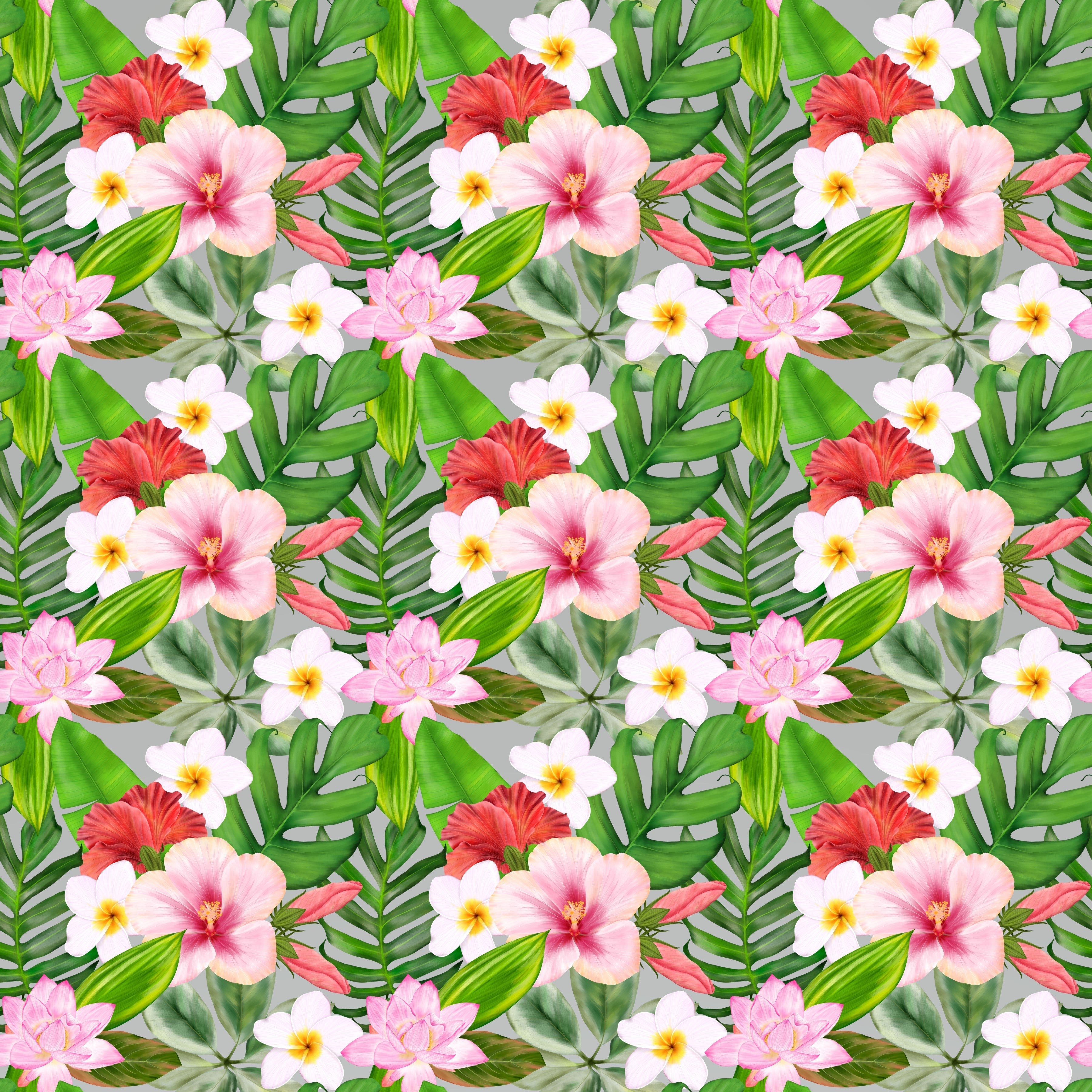 Tropical Flowers Pattern Vinyl 12" x 12" - The Vinyl Haus
