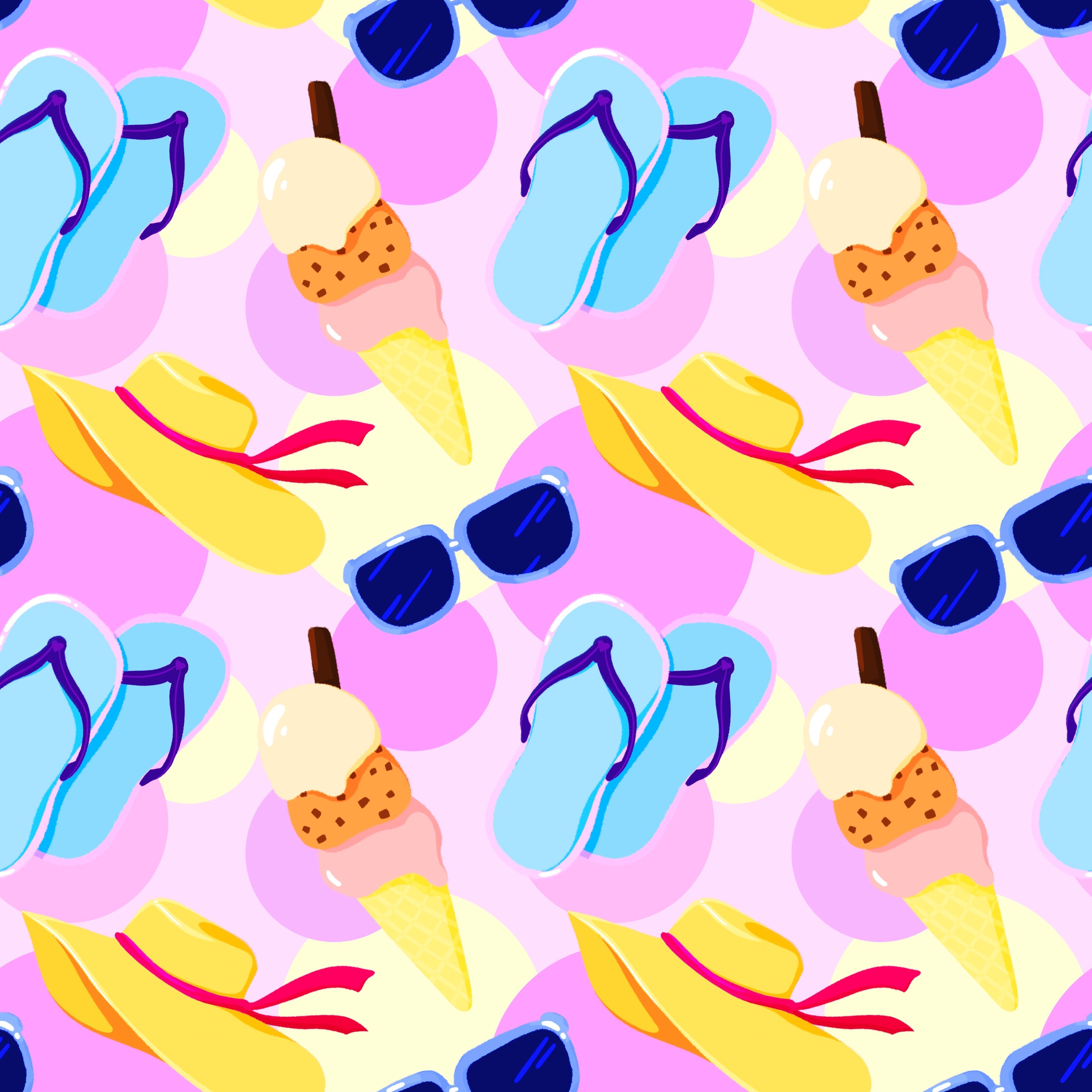 Summer Vibes Pattern Vinyl 12" x 12" - The Vinyl Haus Main image
