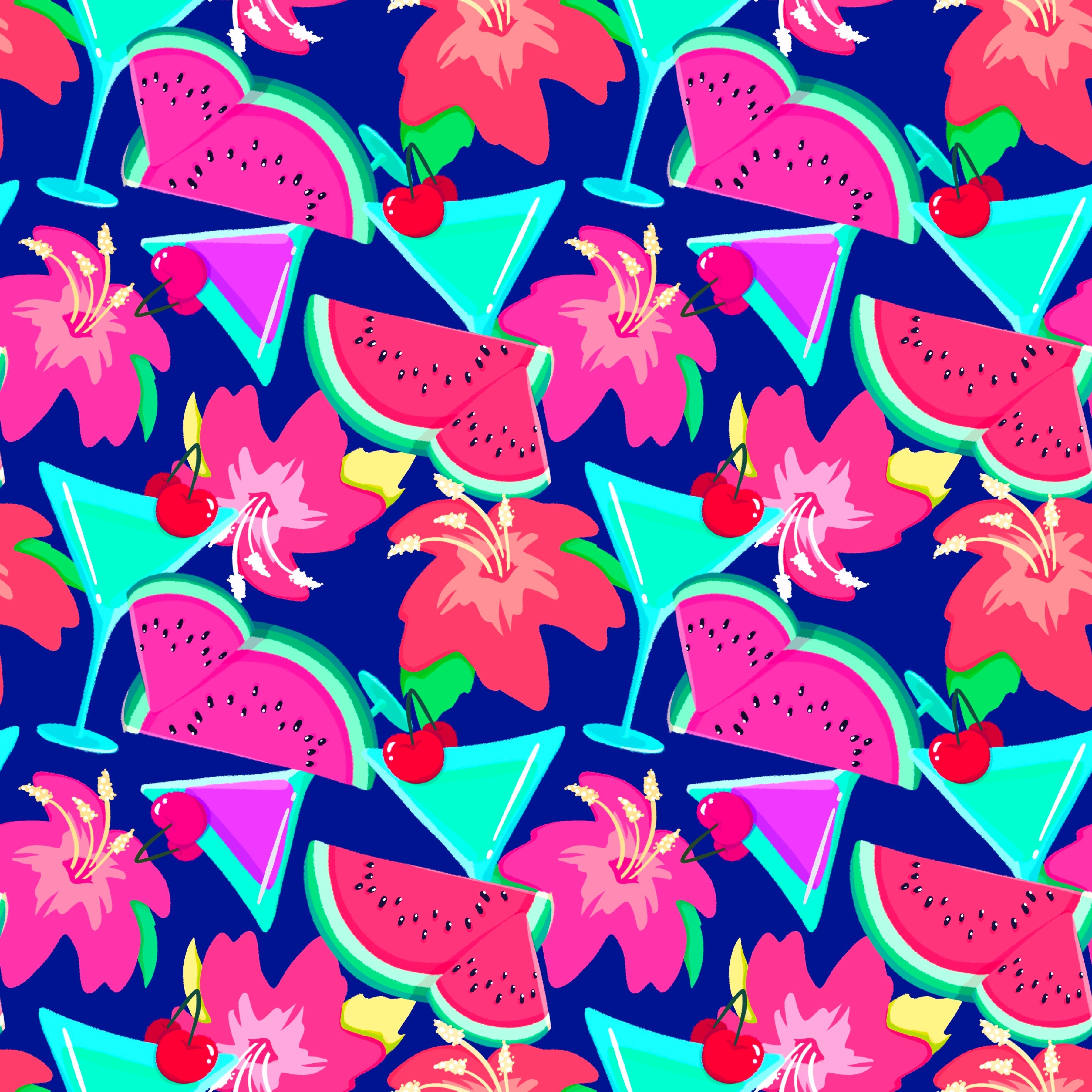 Bright Summer Vibes Pattern Vinyl 12" x 12" - The Vinyl Haus