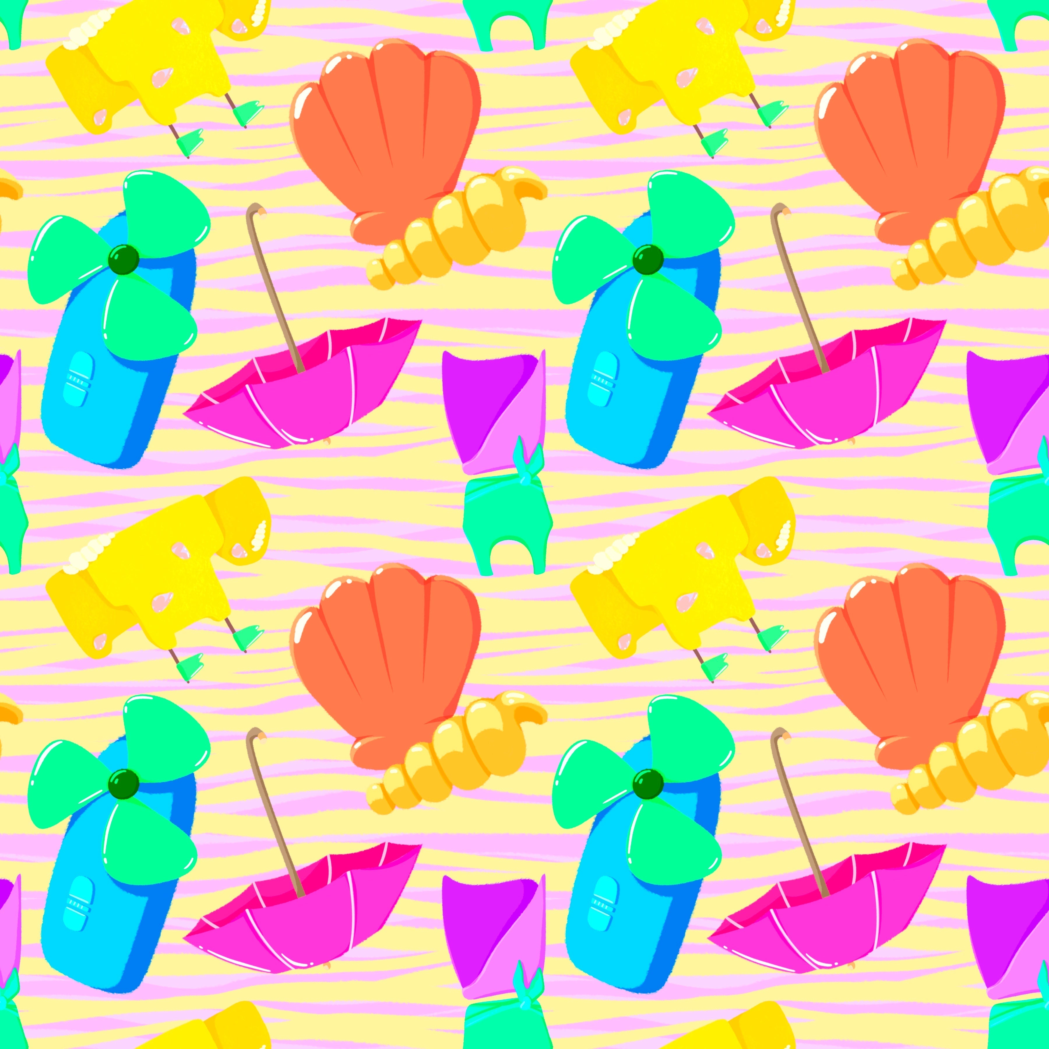 Beachy Summer Vibes Pattern Vinyl 12" x 12" - The Vinyl Haus Main image