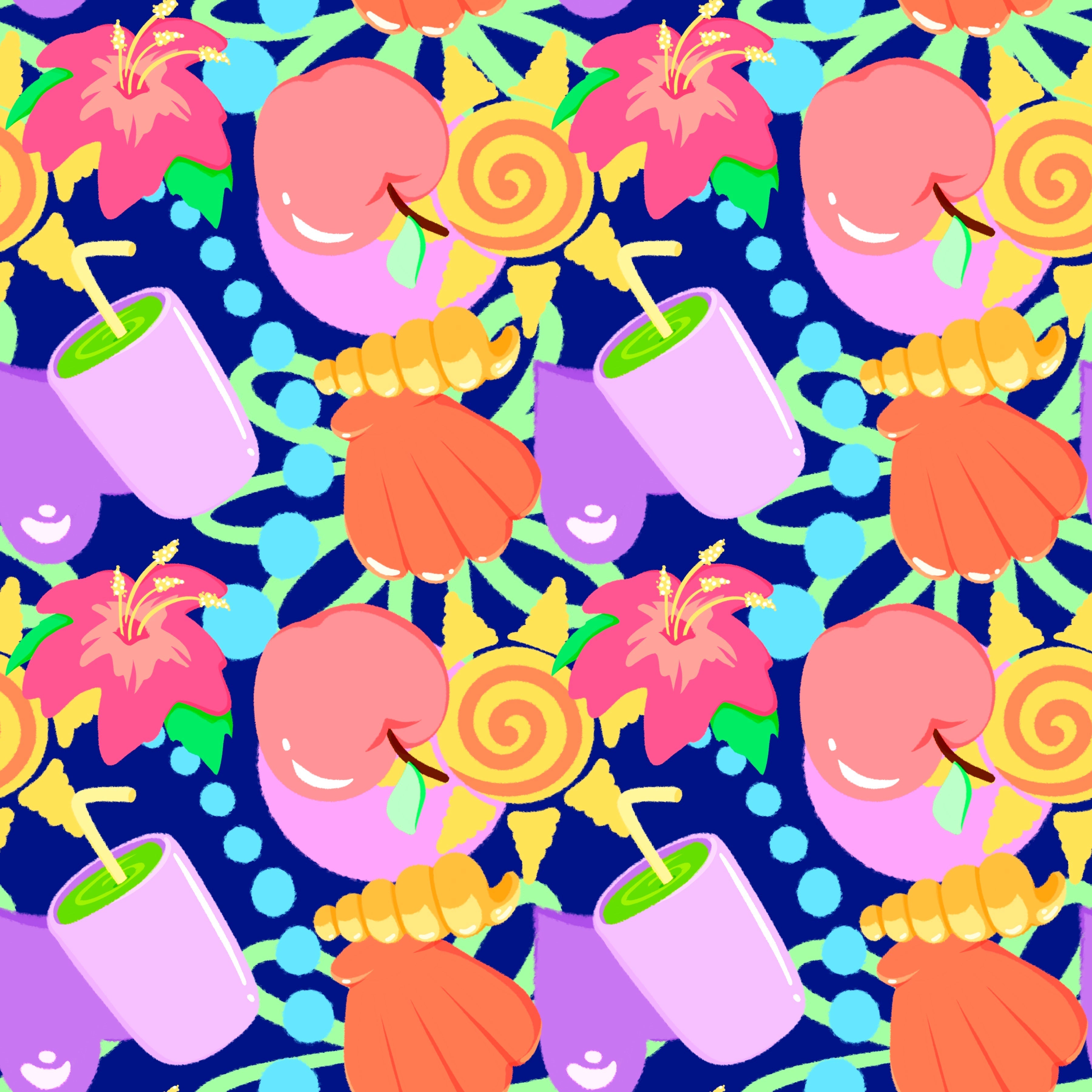 Tropical Summer Vibes Pattern Vinyl 12" x 12" - The Vinyl Haus Main image