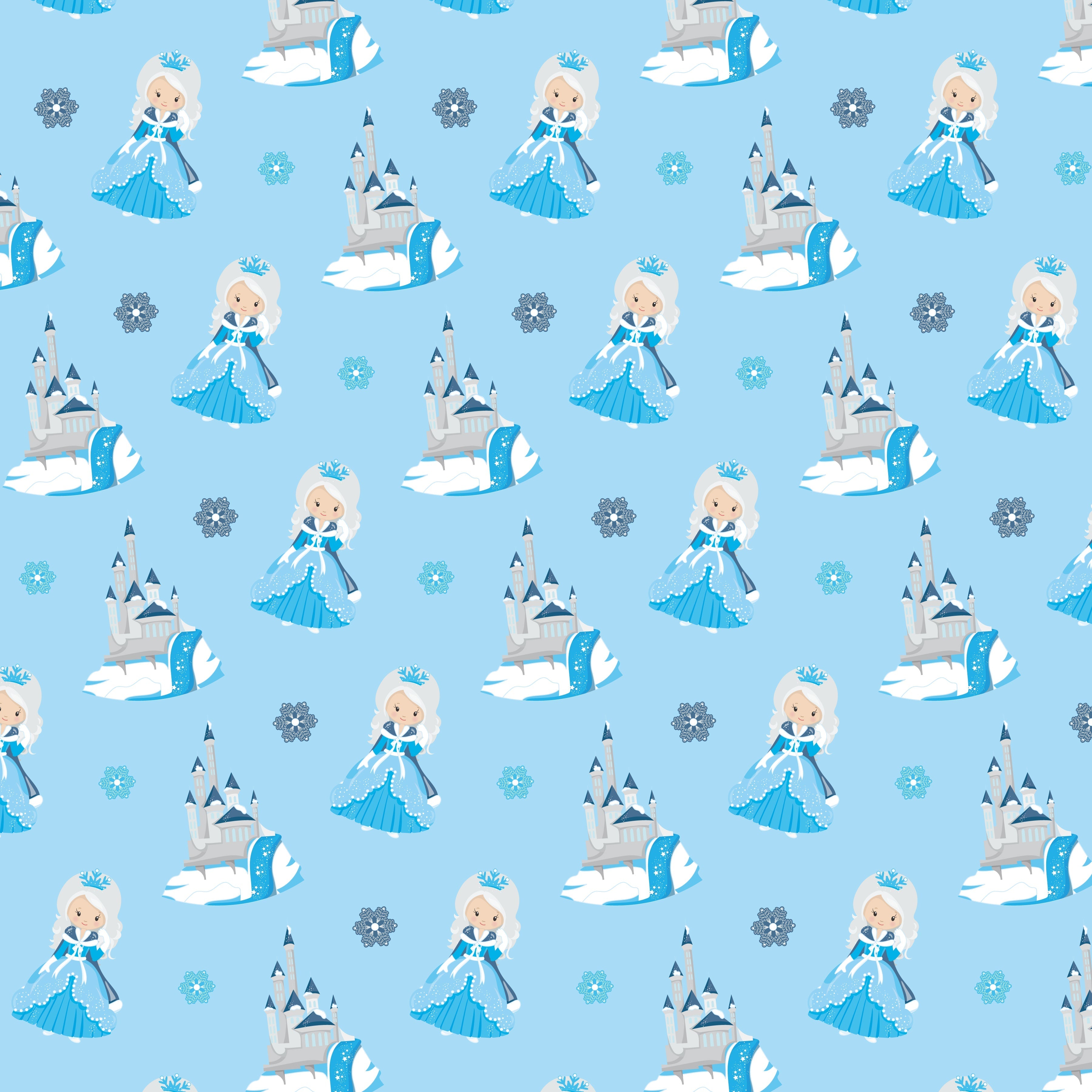Ice Princess and Castle Pattern Vinyl 12" x 12" - The Vinyl Haus Main image