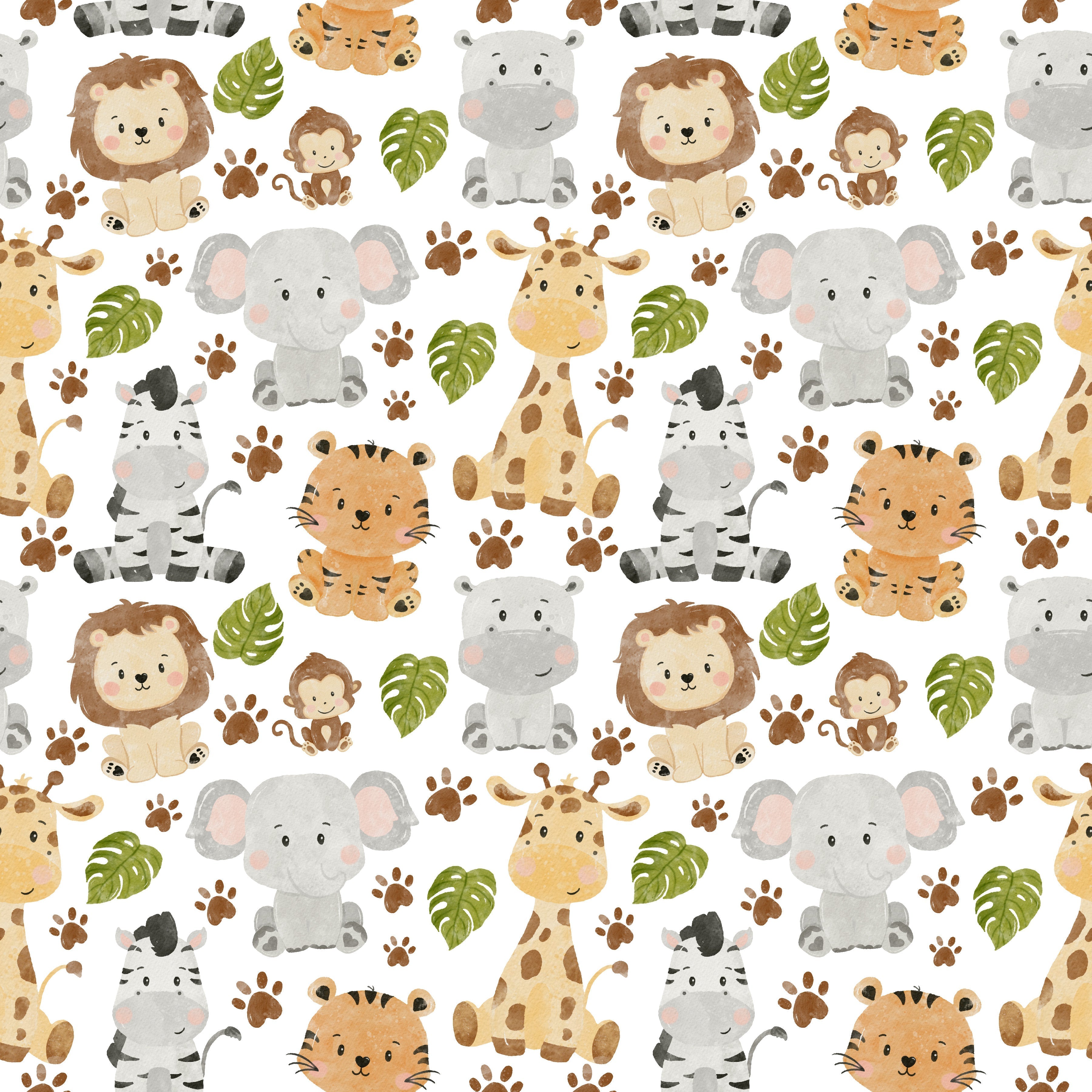 Safari Animals Pattern Vinyl 12" x 12" - The Vinyl Haus Main image