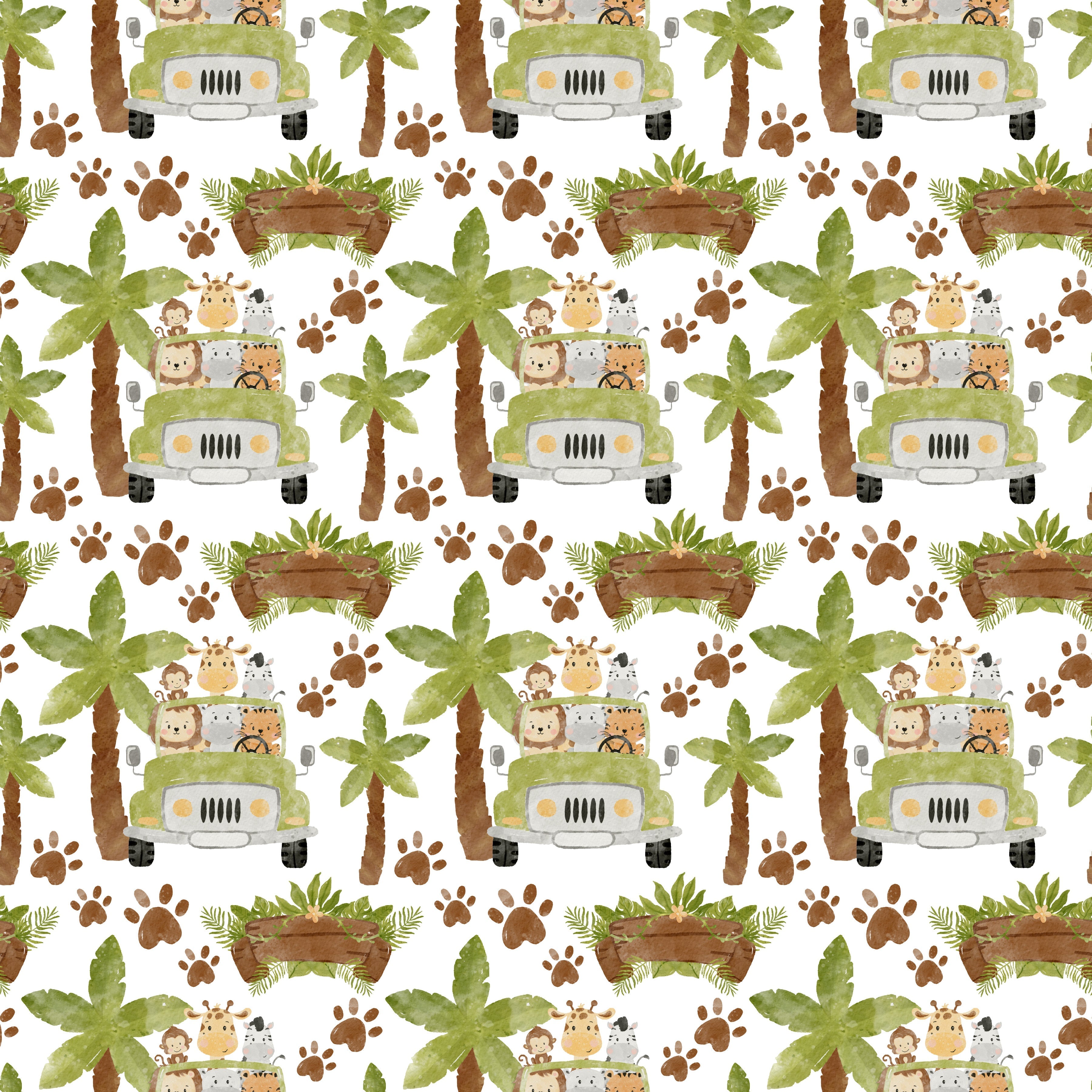 Safari Animal Adventures Pattern Vinyl 12" x 12" - The Vinyl Haus Main image
