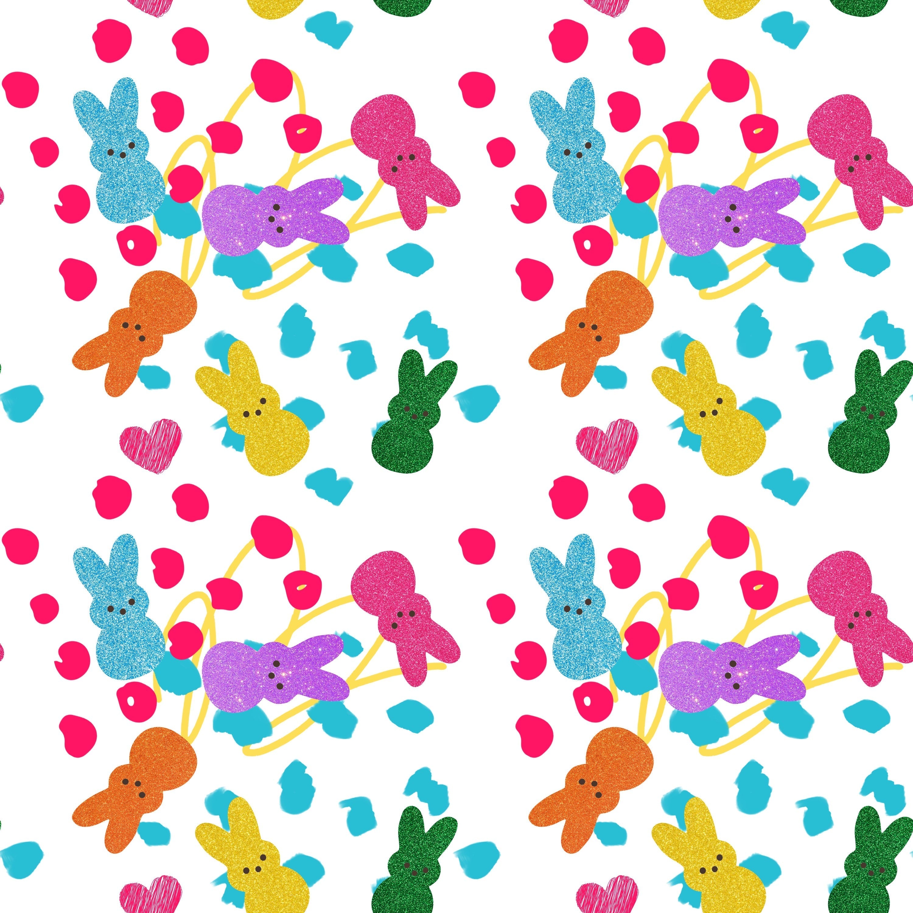 Bright Colored Easter Peeps Pattern Vinyl 12" x 12" - The Vinyl Haus