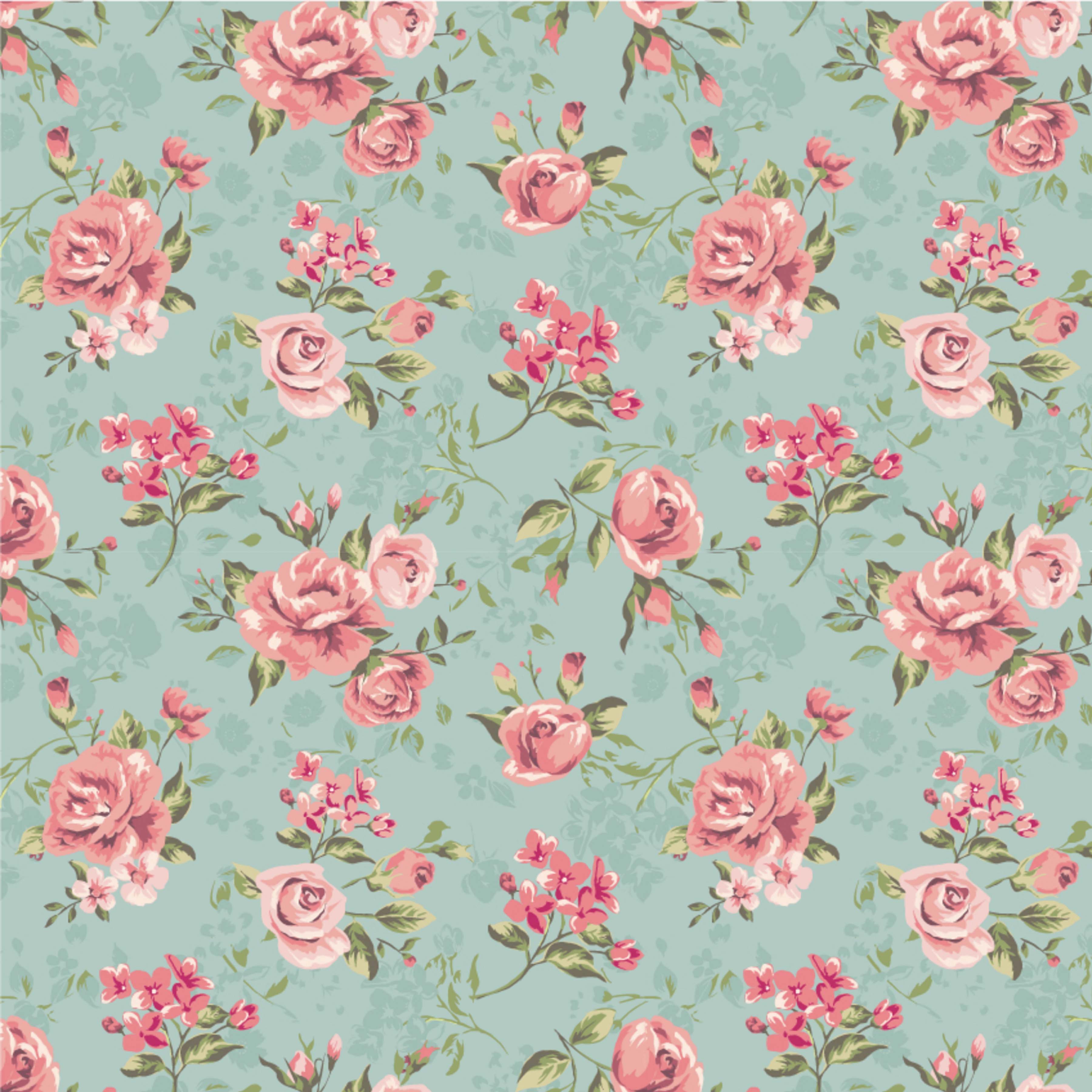 Shabby Chic Flowers Pattern Vinyl 12" x 12" - The Vinyl Haus