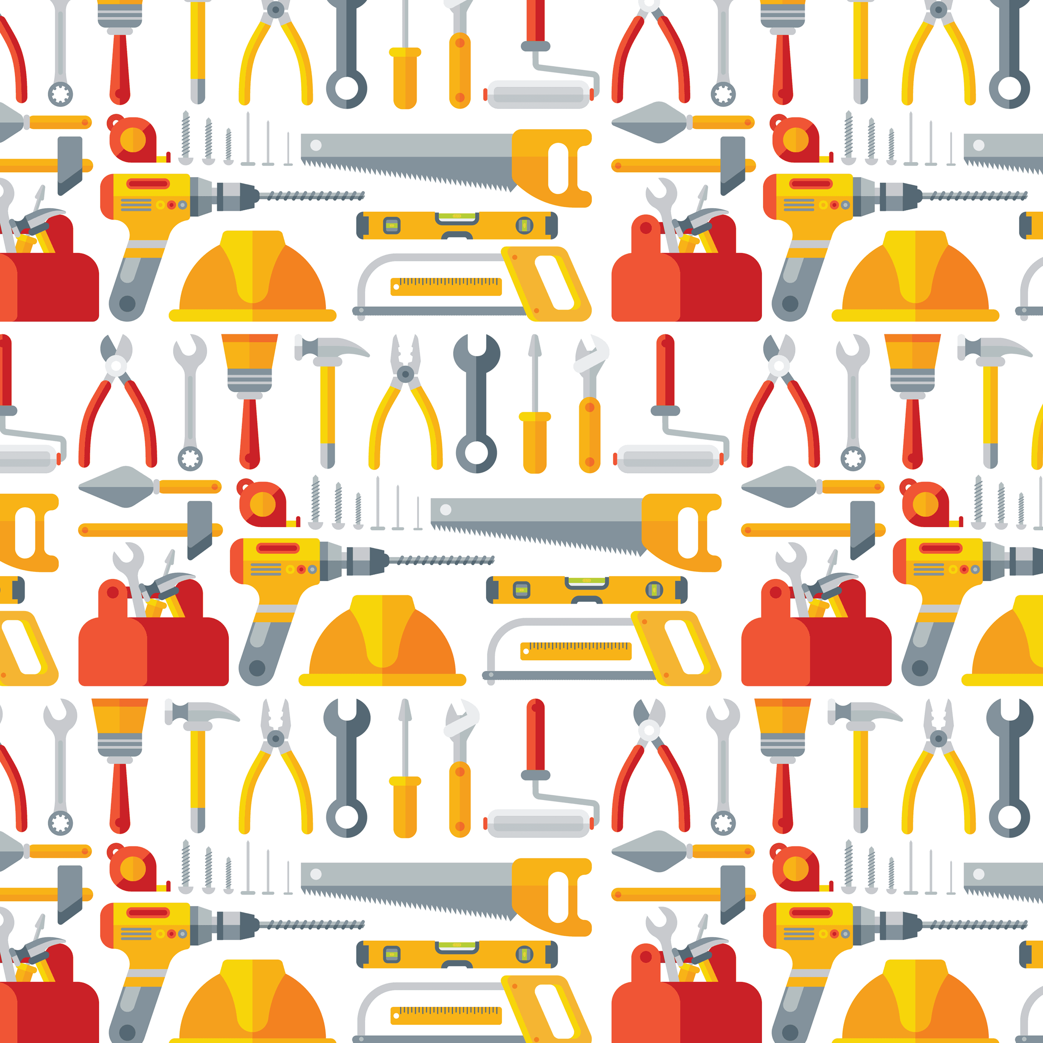 Construction Tools Pattern Vinyl 12" x 12" - The Vinyl Haus Main image