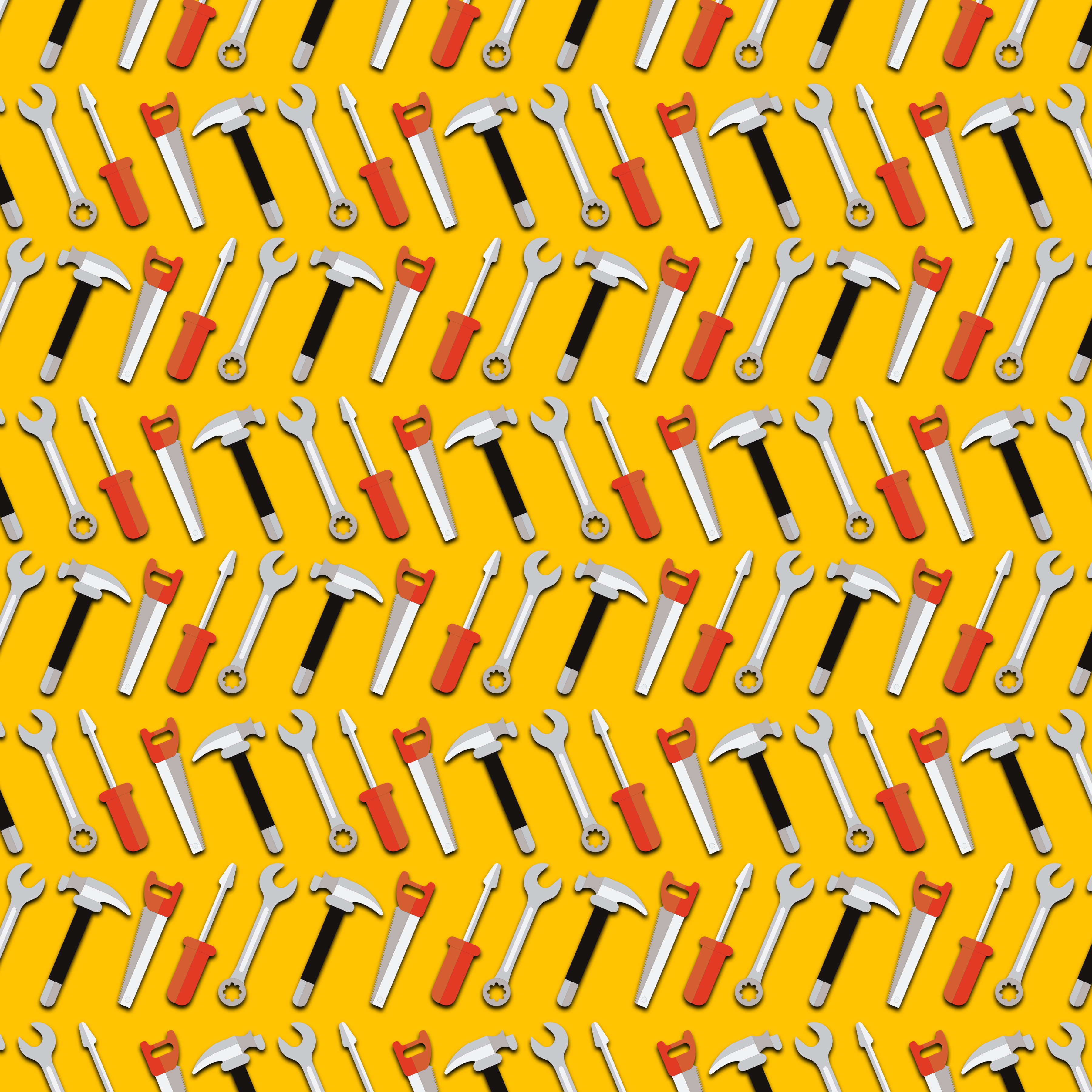 Construction Tools Chevron Pattern Vinyl 12" x 12" - The Vinyl Haus Main image