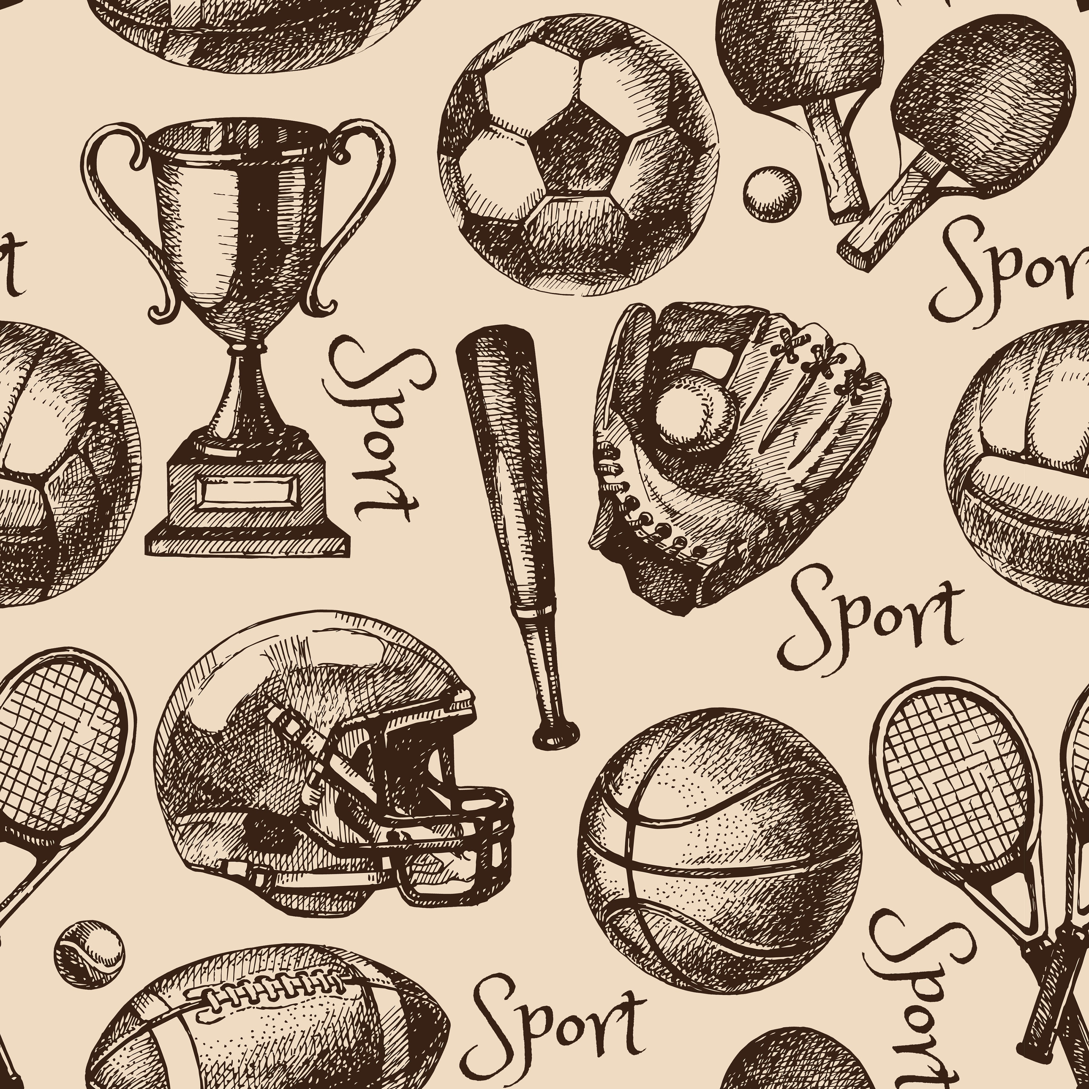 Vintage Sports Pattern Vinyl 12" x 12" - The Vinyl Haus Main image