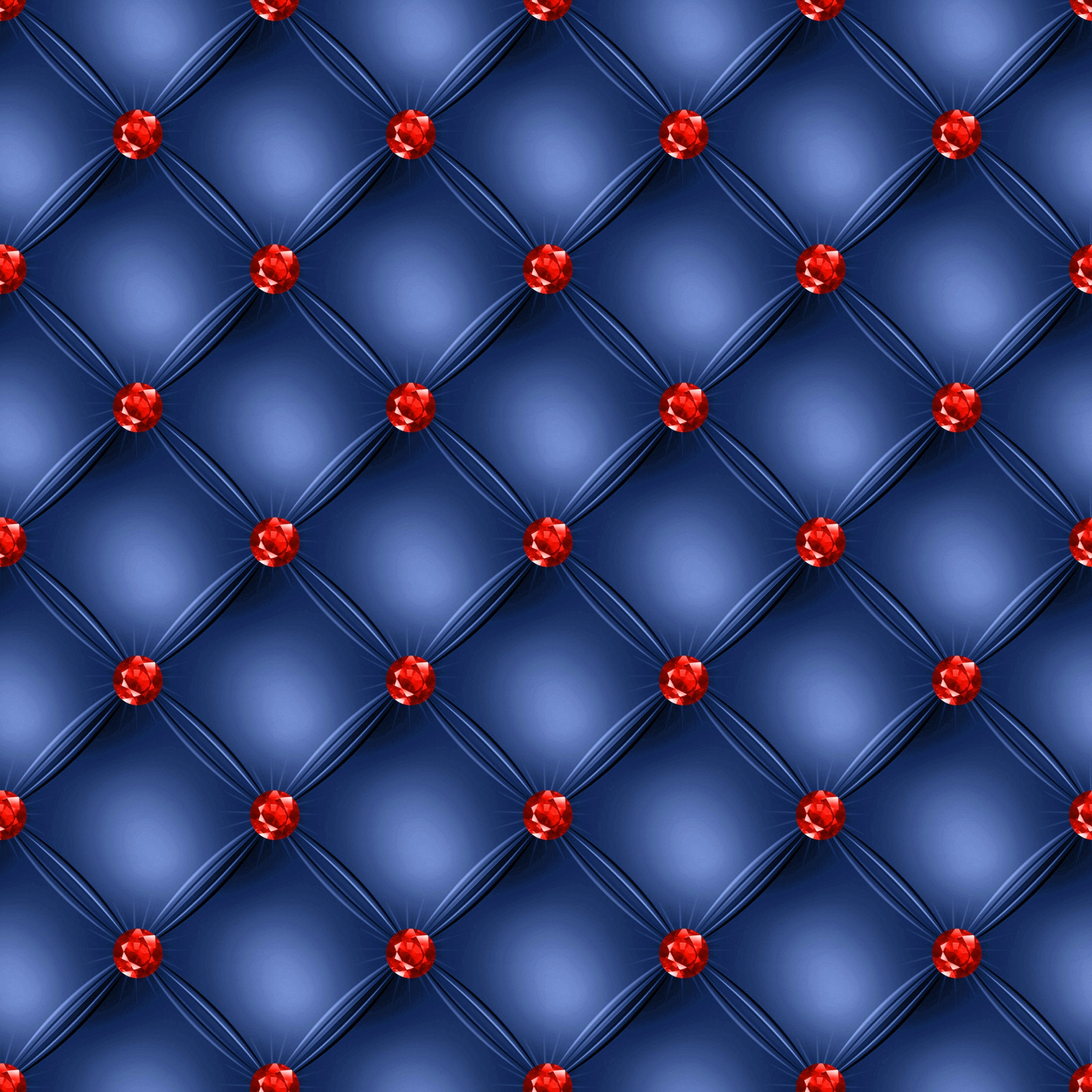 Blue Quilted with Red Dots Pattern Vinyl 12" x 12" - The Vinyl Haus