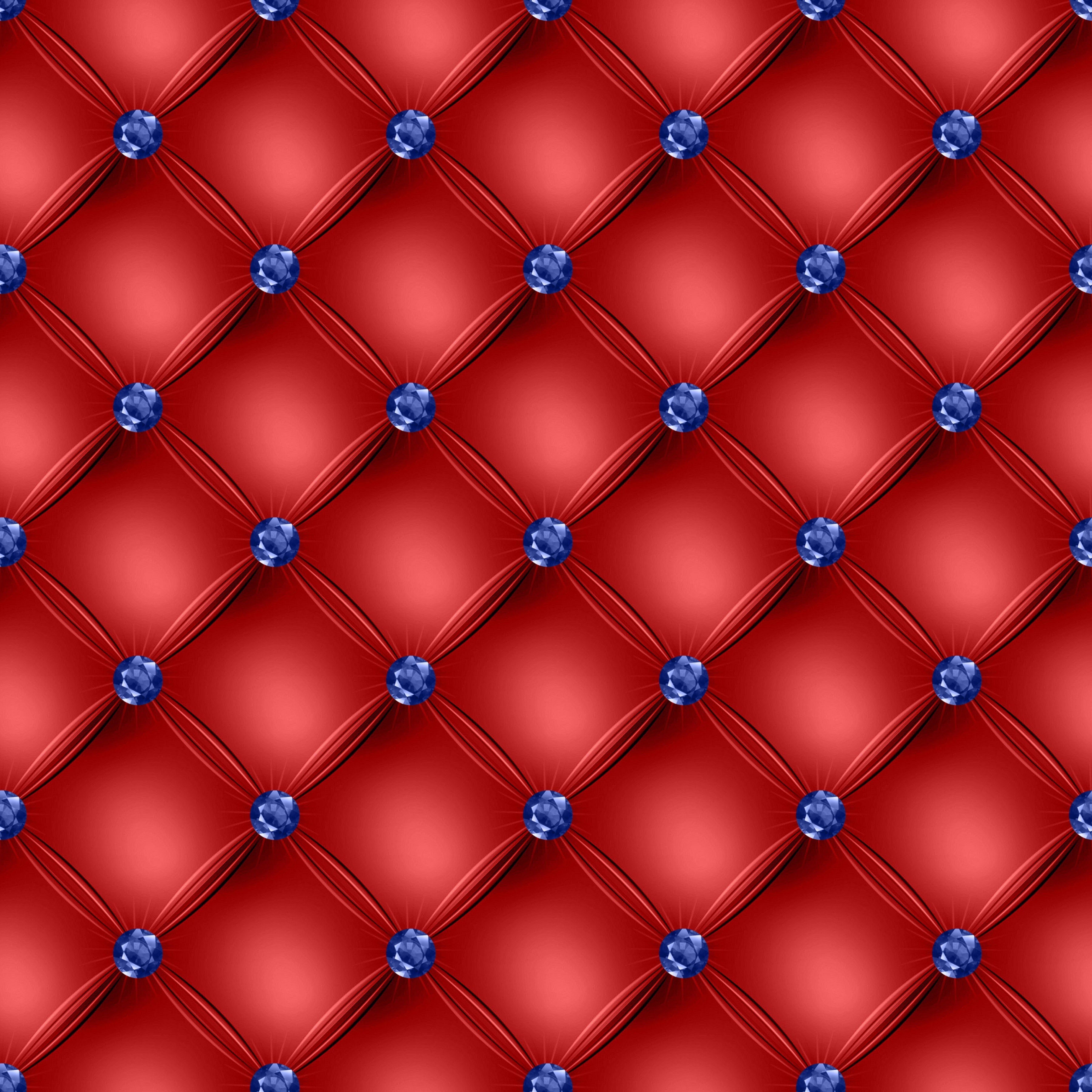 Red Quilted with Blue Dots Pattern Vinyl 12" x 12" - The Vinyl Haus