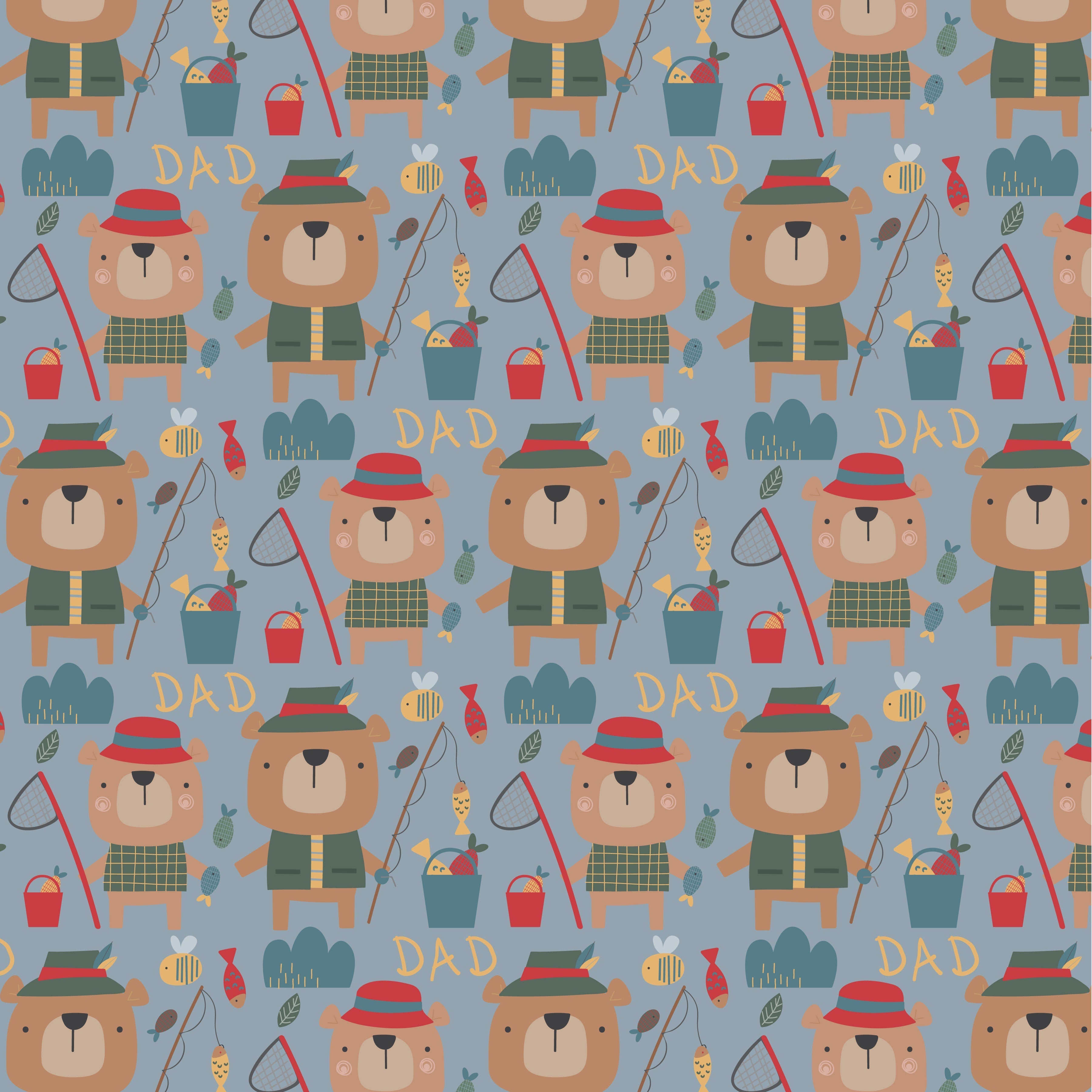 Fishing With Dad Pattern Vinyl 12" x 12" - The Vinyl Haus