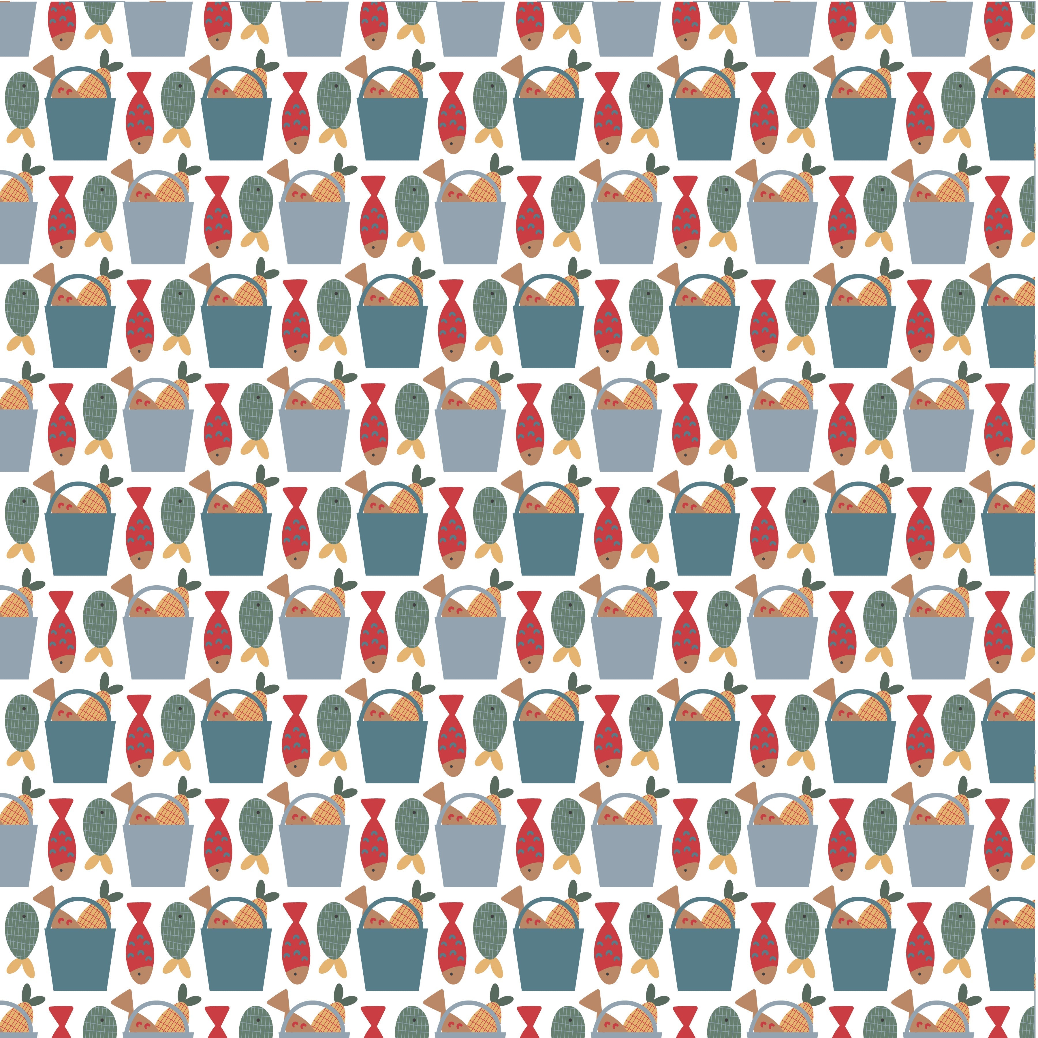 Fish In a Bucket Pattern Vinyl 12" x 12" - The Vinyl Haus Main image