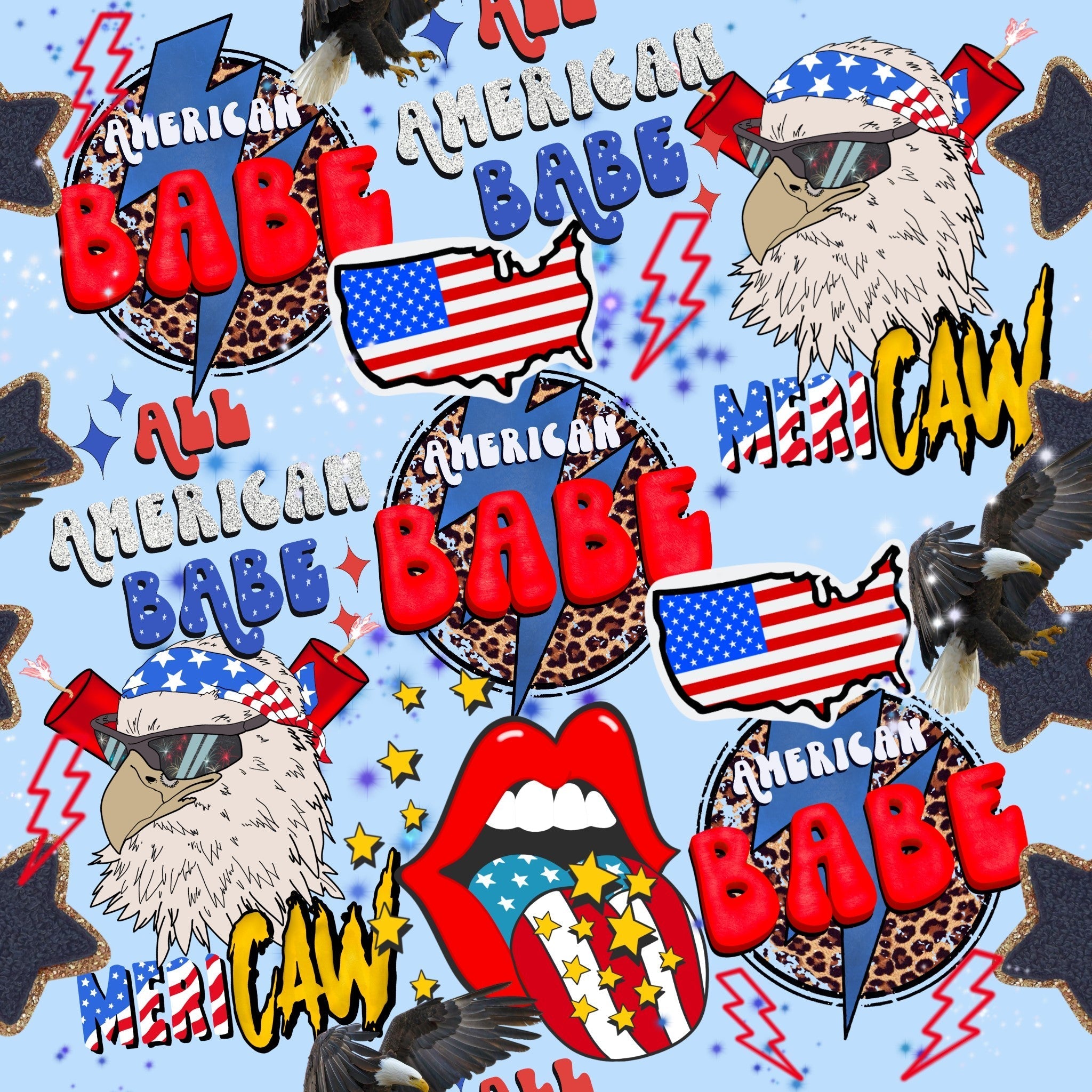 American Babe Pattern Vinyl 12" x 12" - The Vinyl Haus Main image