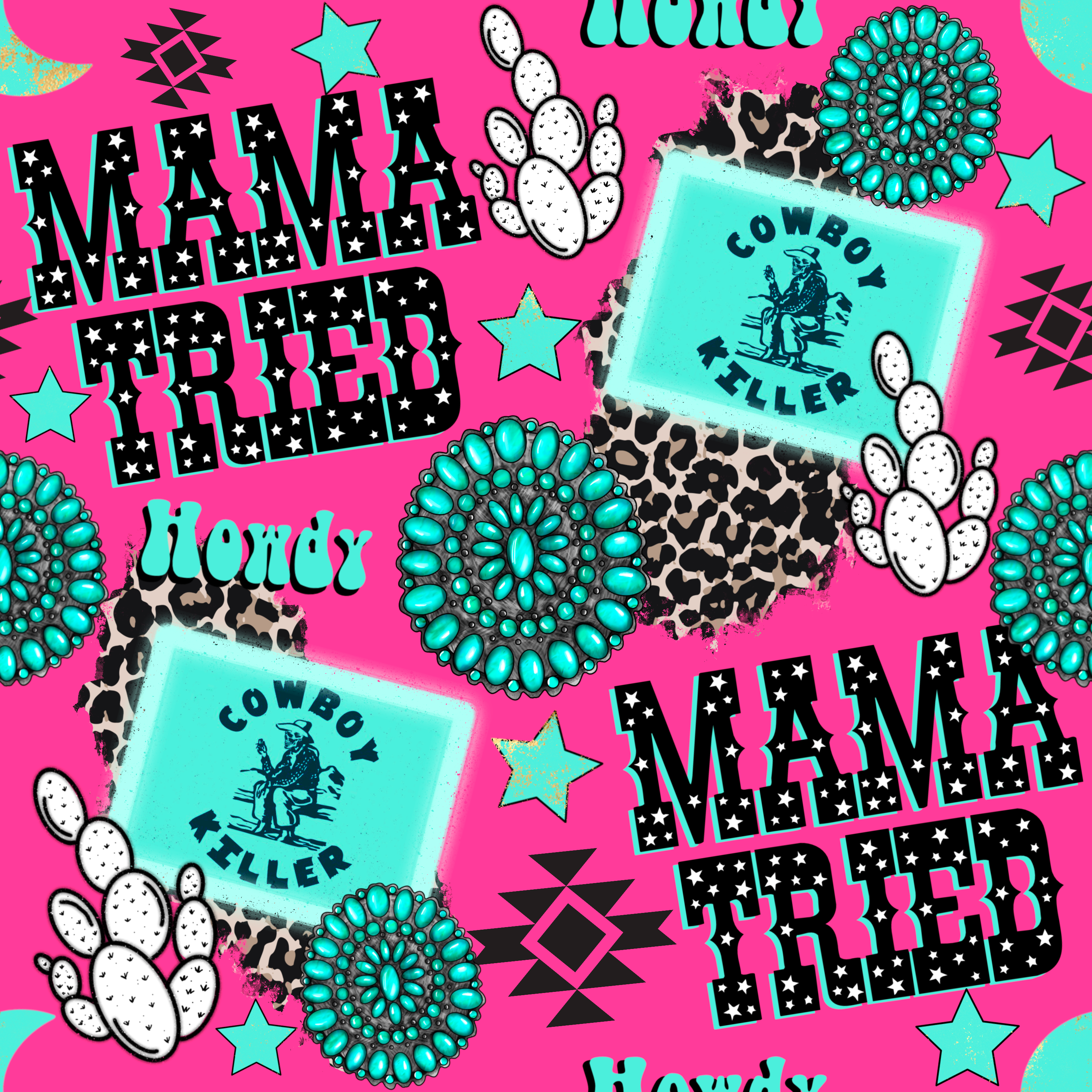 Mama Tried Pattern Vinyl 12" x 12" - The Vinyl Haus Main image