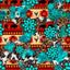 Aztec Turquoise Cowhide Pattern Vinyl 12" x 12" - The Vinyl Haus