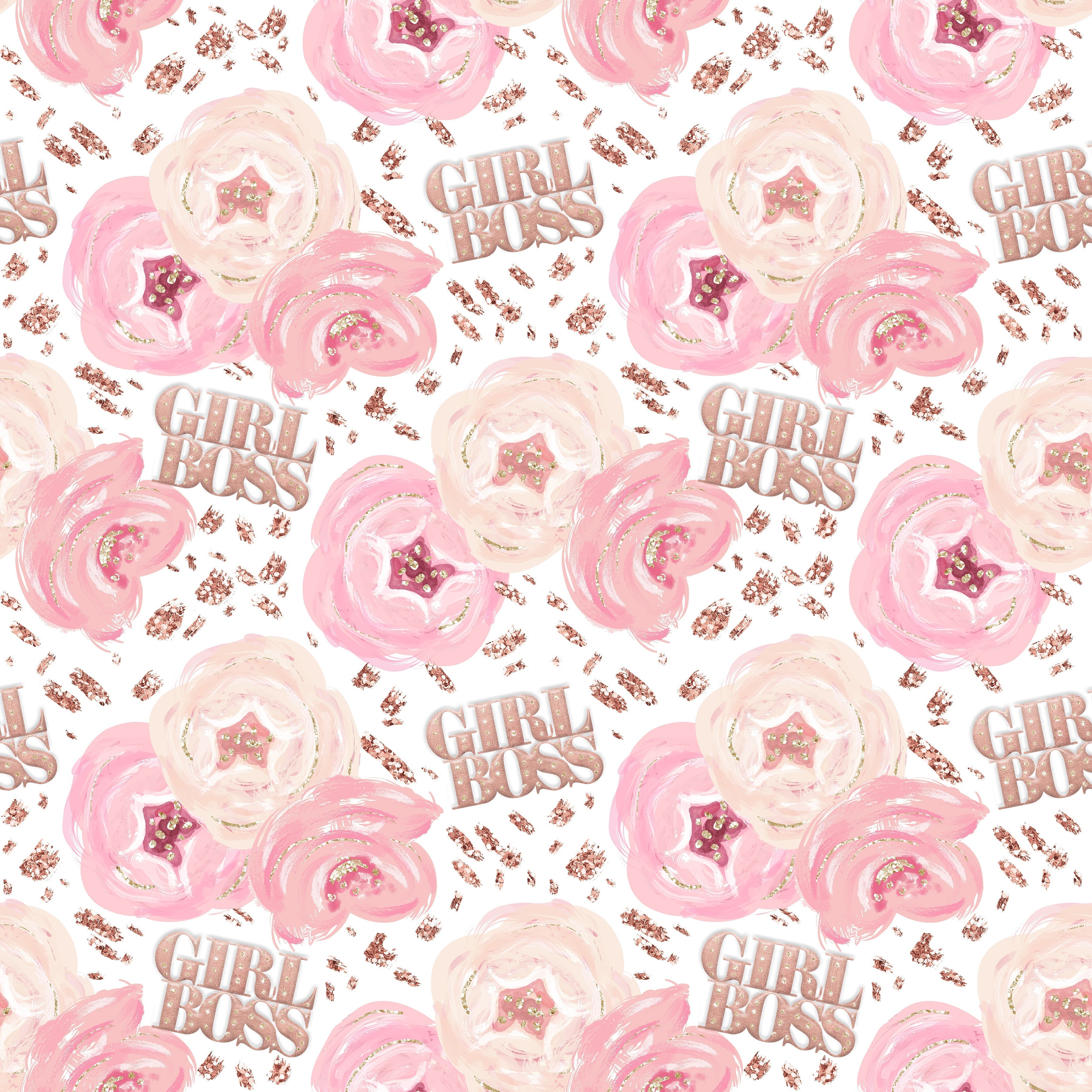 Girl Boss Roses Pattern Vinyl 12" x 12" - The Vinyl Haus Main image