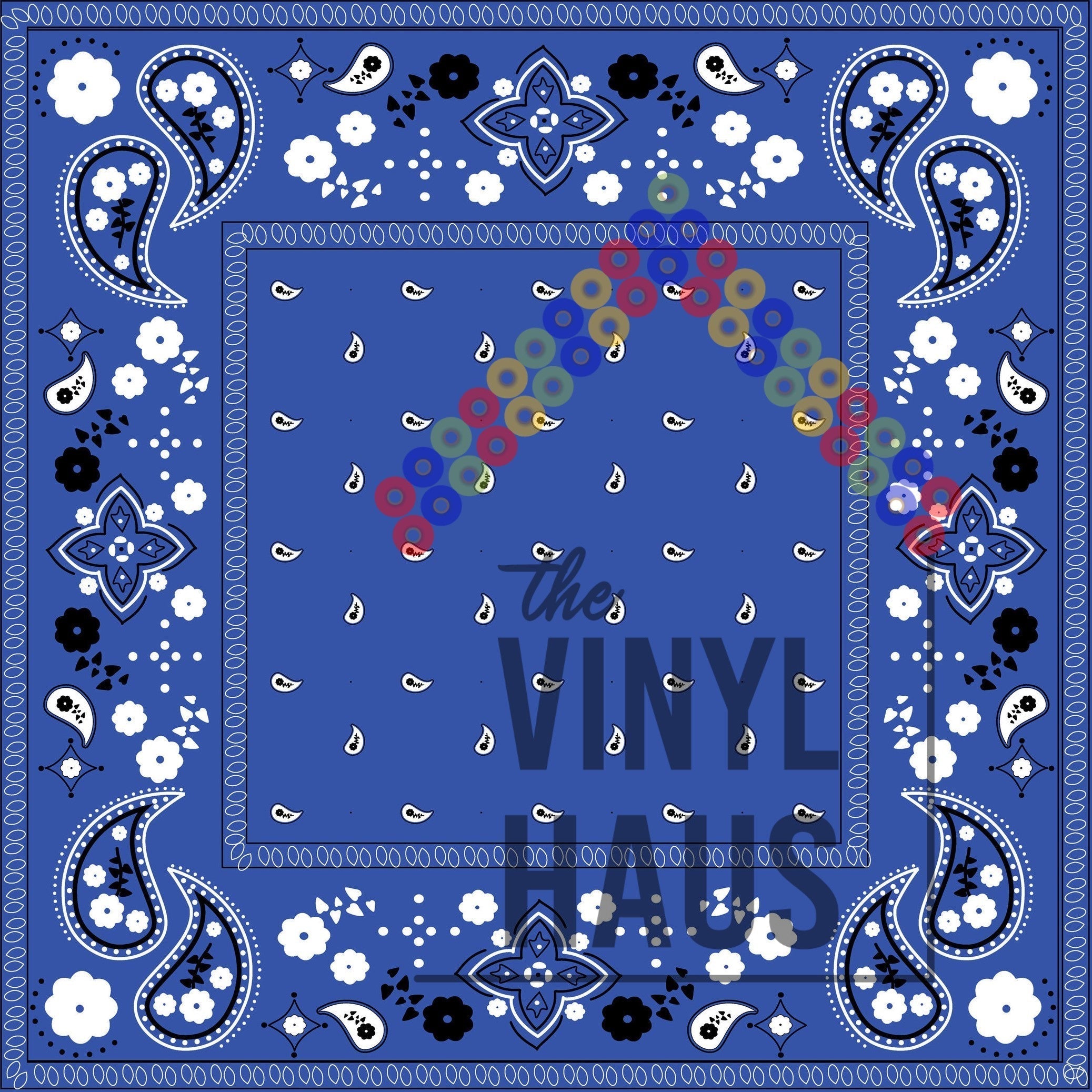 Blue Bandana Pattern Vinyl 12" x 12" - The Vinyl Haus Main image