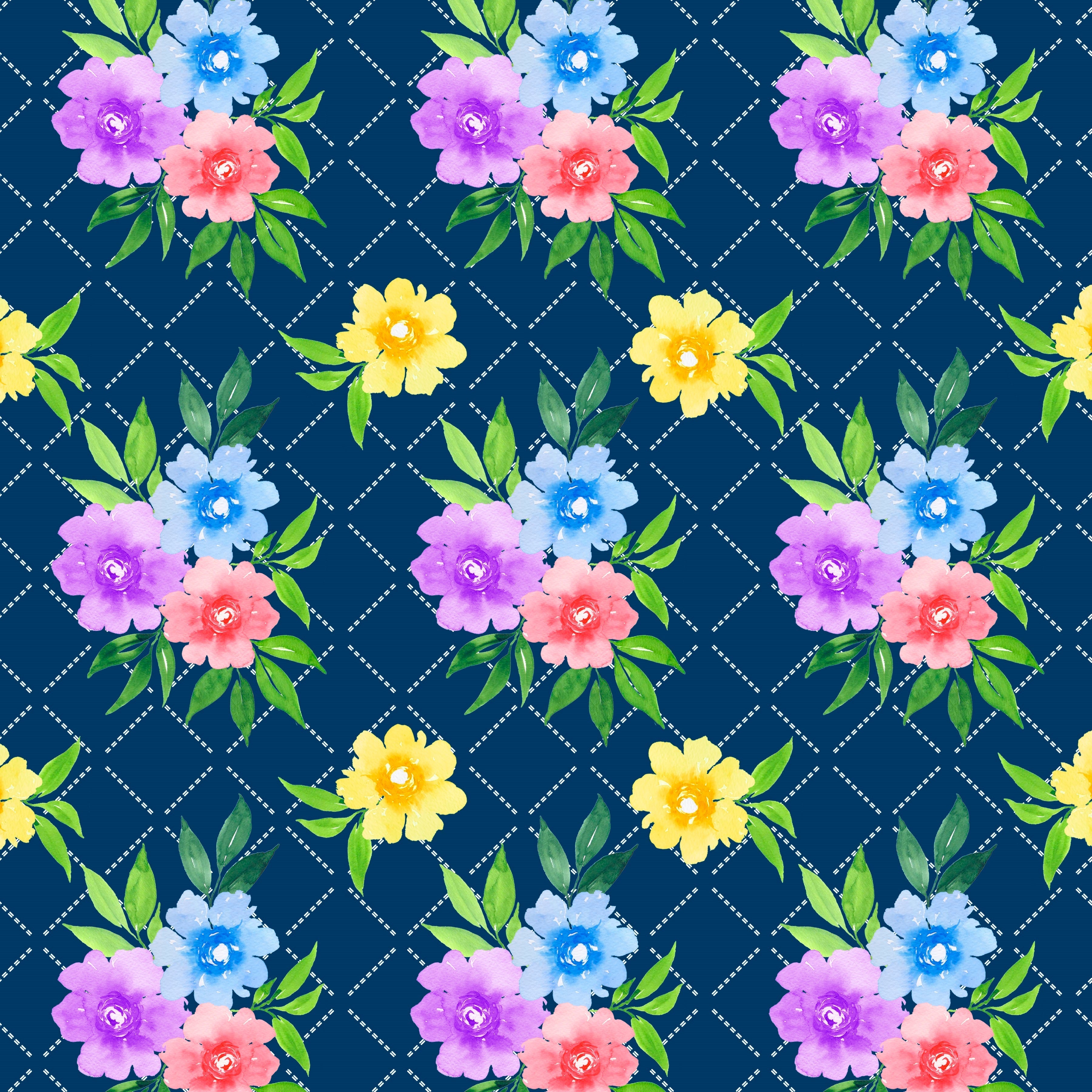 Garden Floral Trellis Pattern Vinyl 12" x 12" - The Vinyl Haus Main image