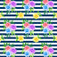 Garden Floral On Navy With White Horizontal Stripes Pattern Vinyl 12" x 12" - The Vinyl Haus