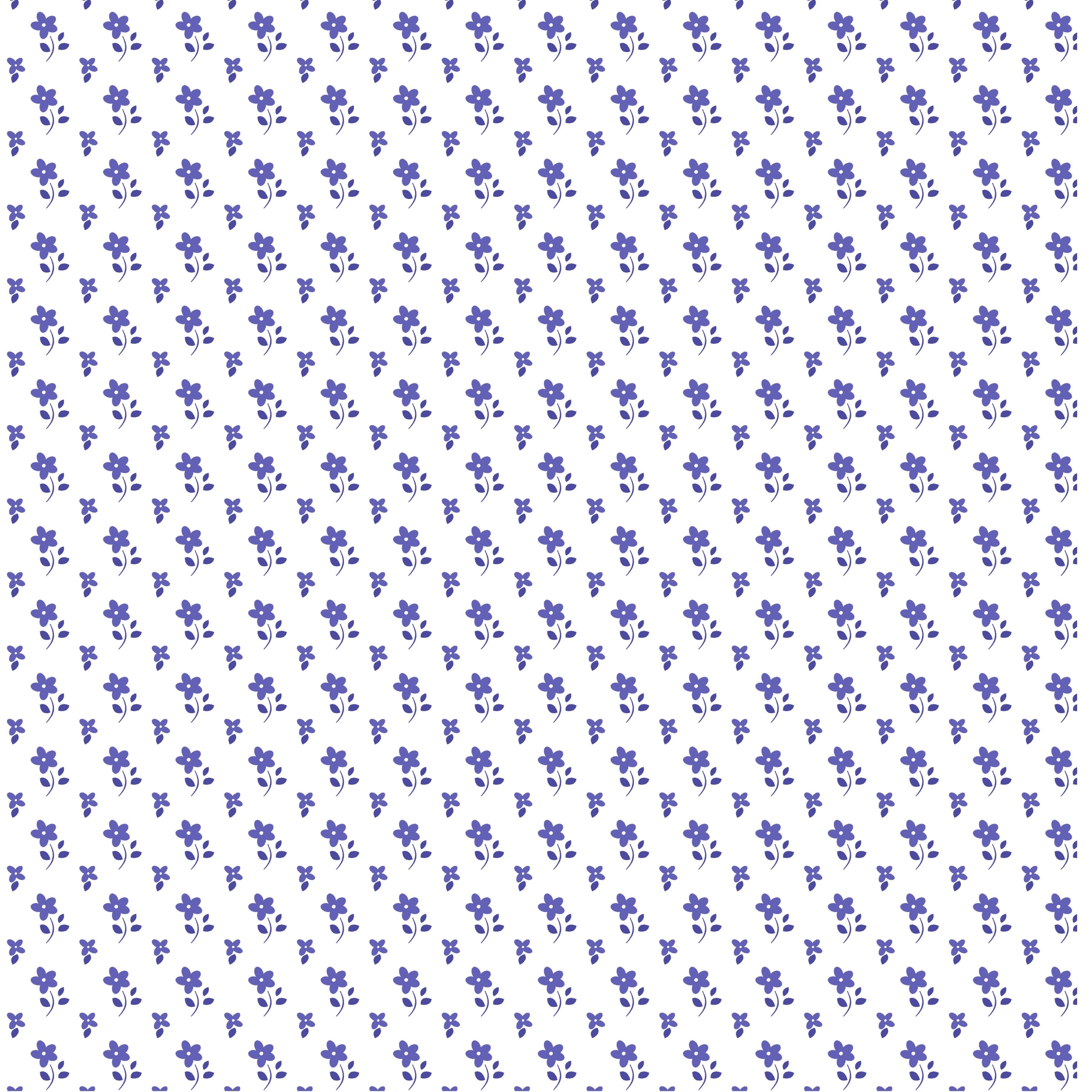 Small Purple Flowers on White Background Pattern Vinyl 12" x 12" - The Vinyl Haus Main image